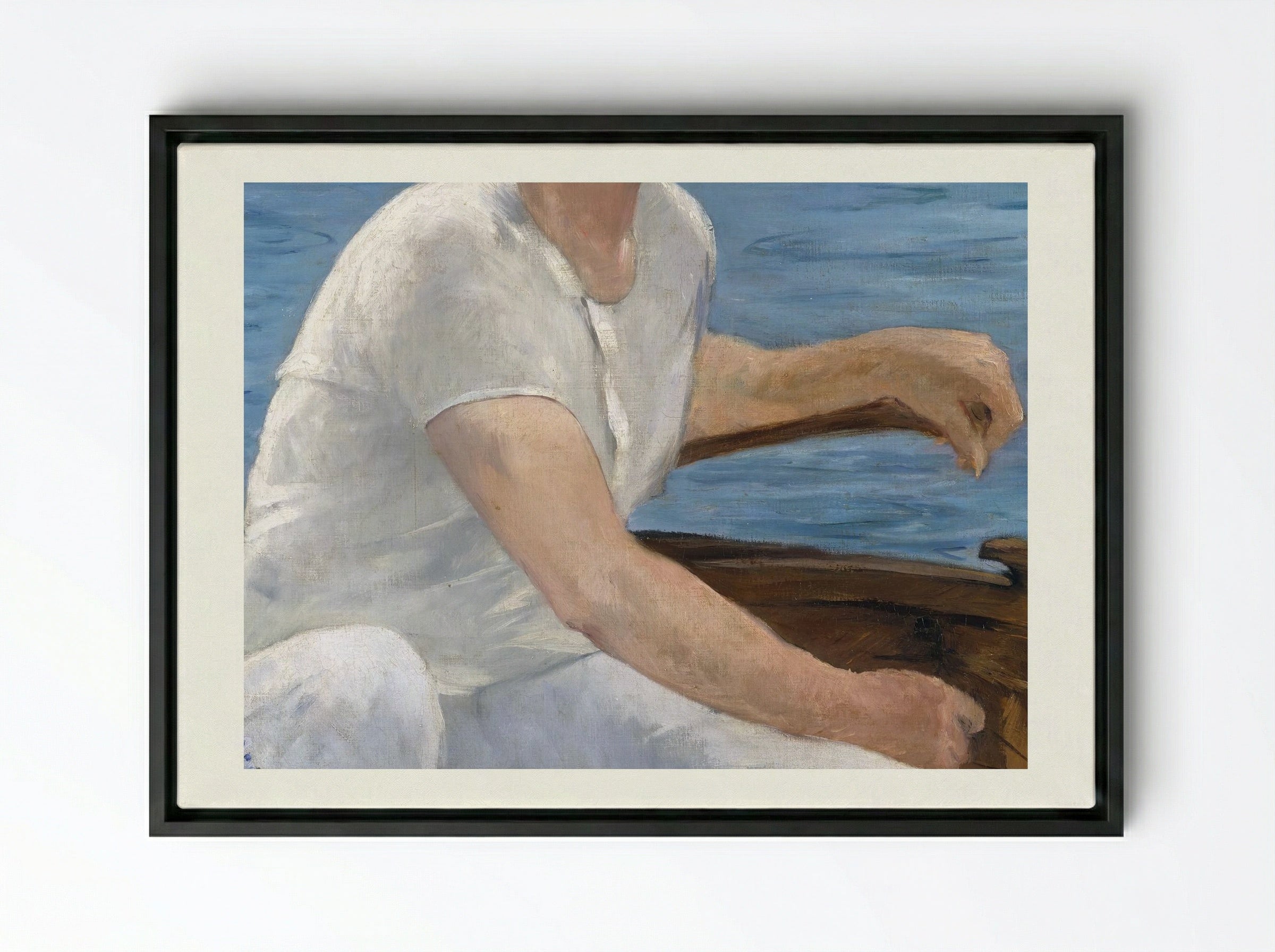 Boating - Édouard Manet - Framed Canvas Black