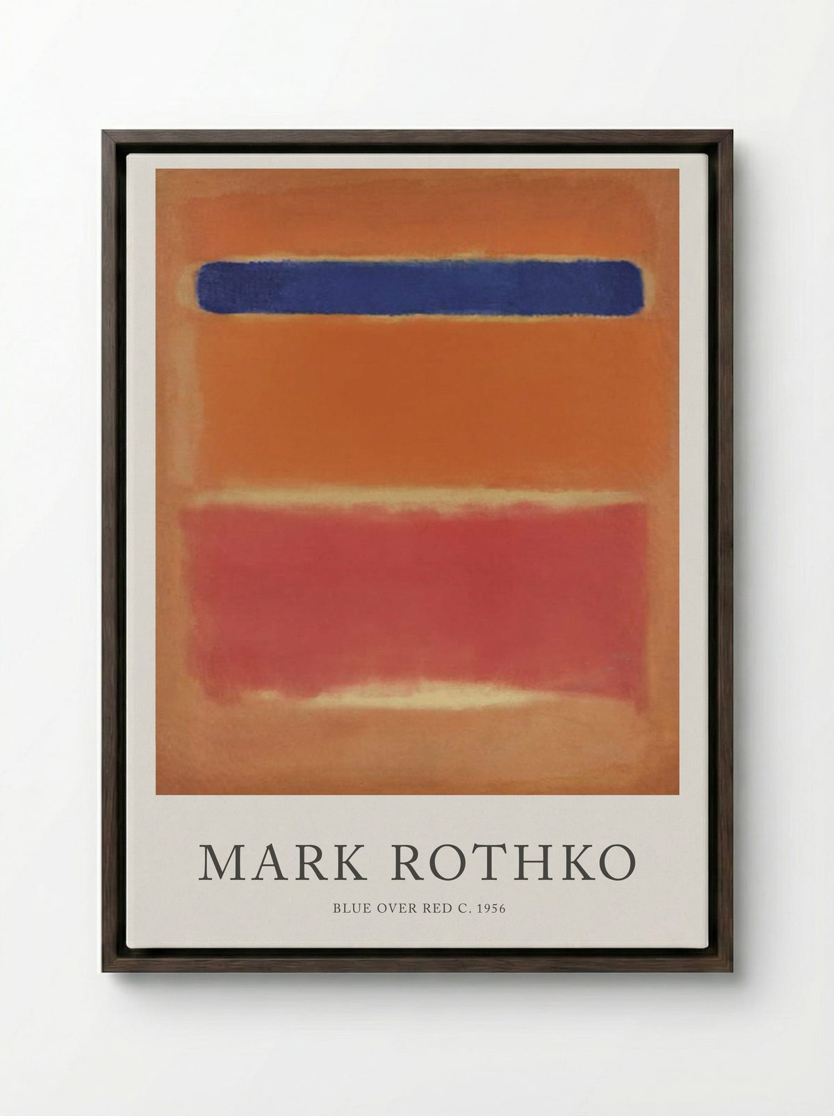 Blue Over Red - Mark Rothko - Framed Canvas Dark Wood