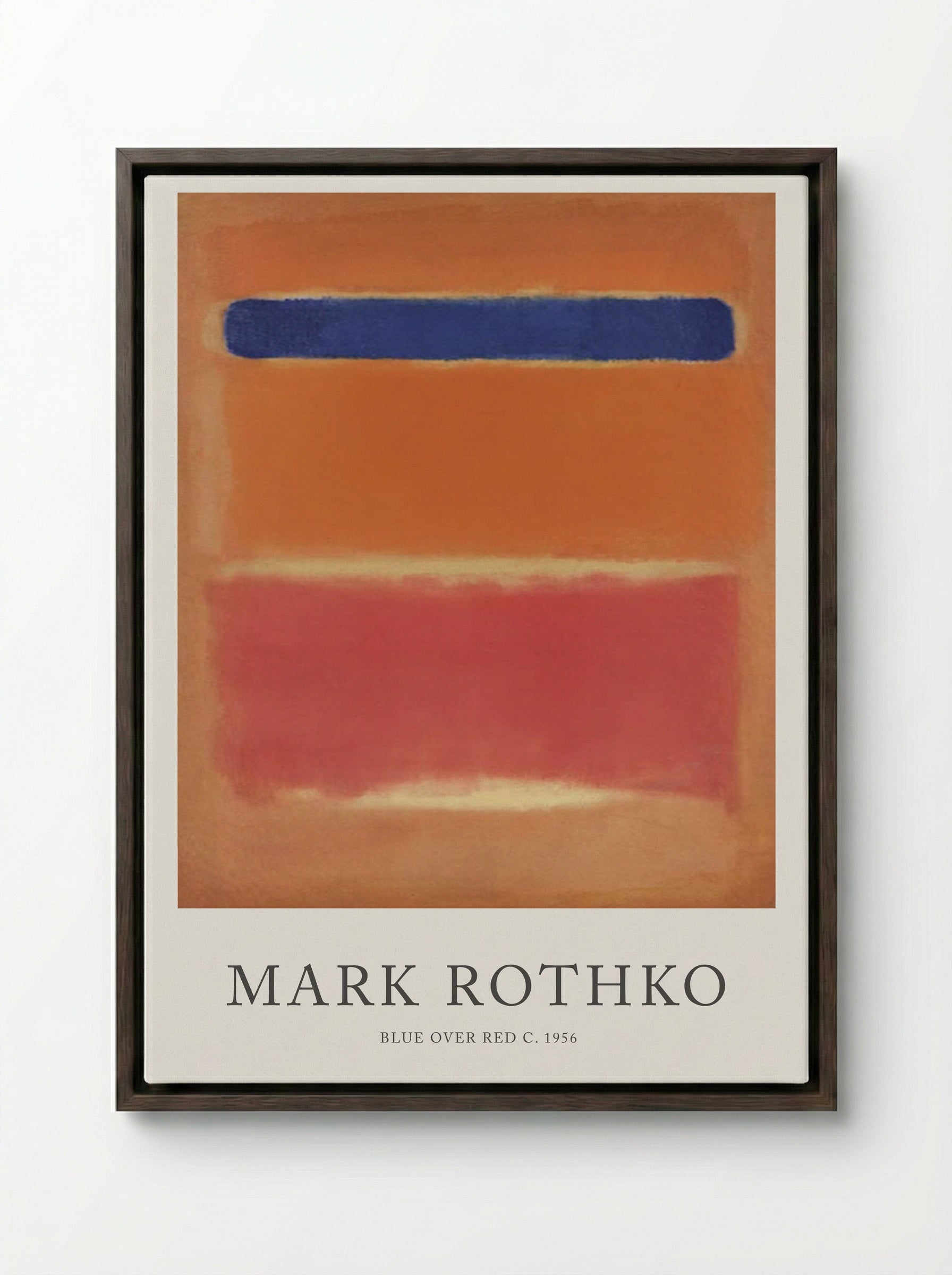 Blue Over Red - Mark Rothko - Framed Canvas Dark Wood