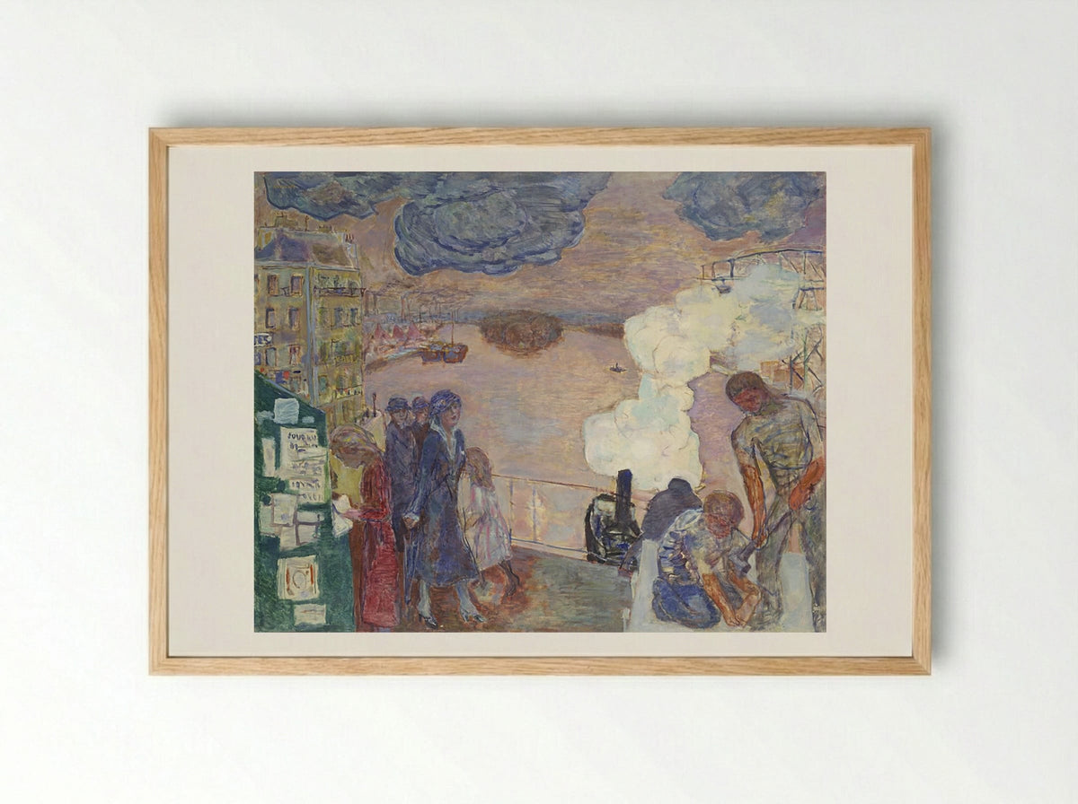 Workers on the Banks of the Seine - Maximilian Kurzweil - Framed Print Wood