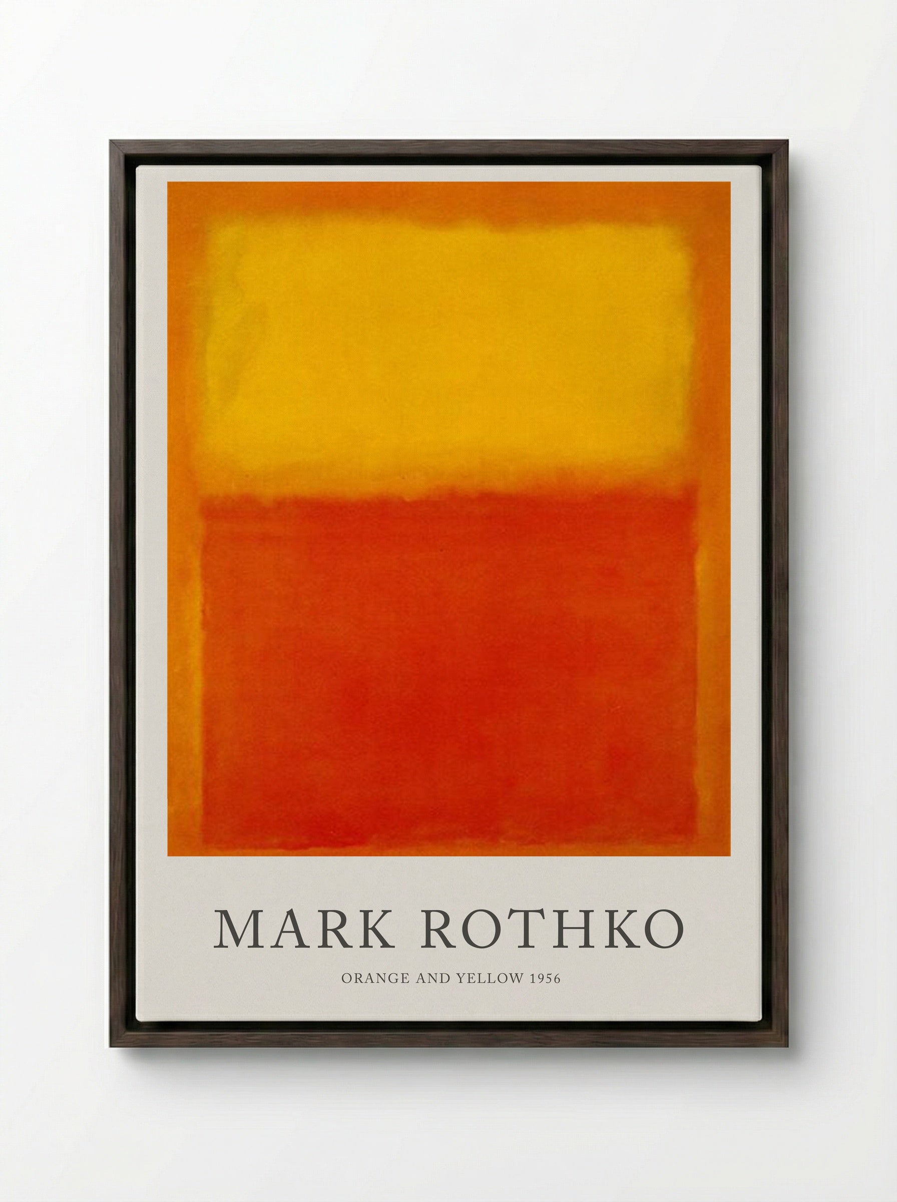 Orange and Yellow - Mark Rothko - Framed Canvas Dark Wood