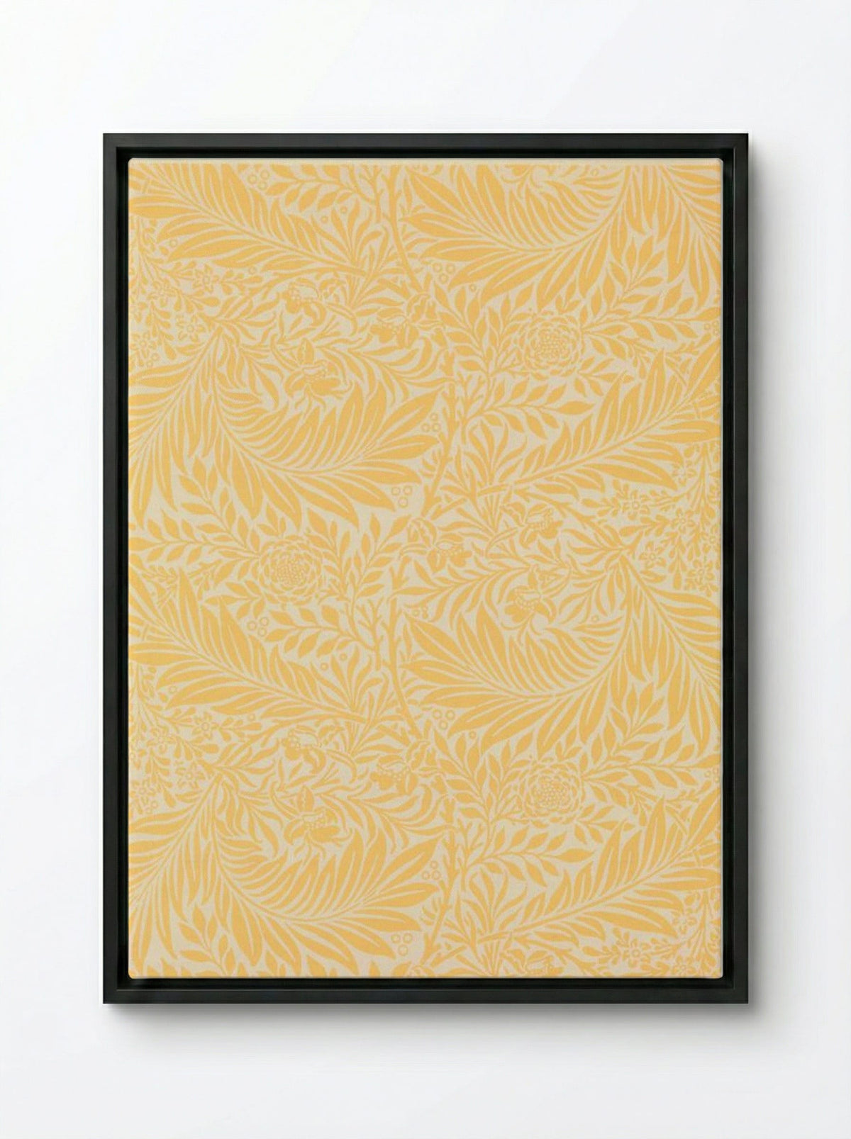 Larkspur - William Morris - Framed Canvas Black