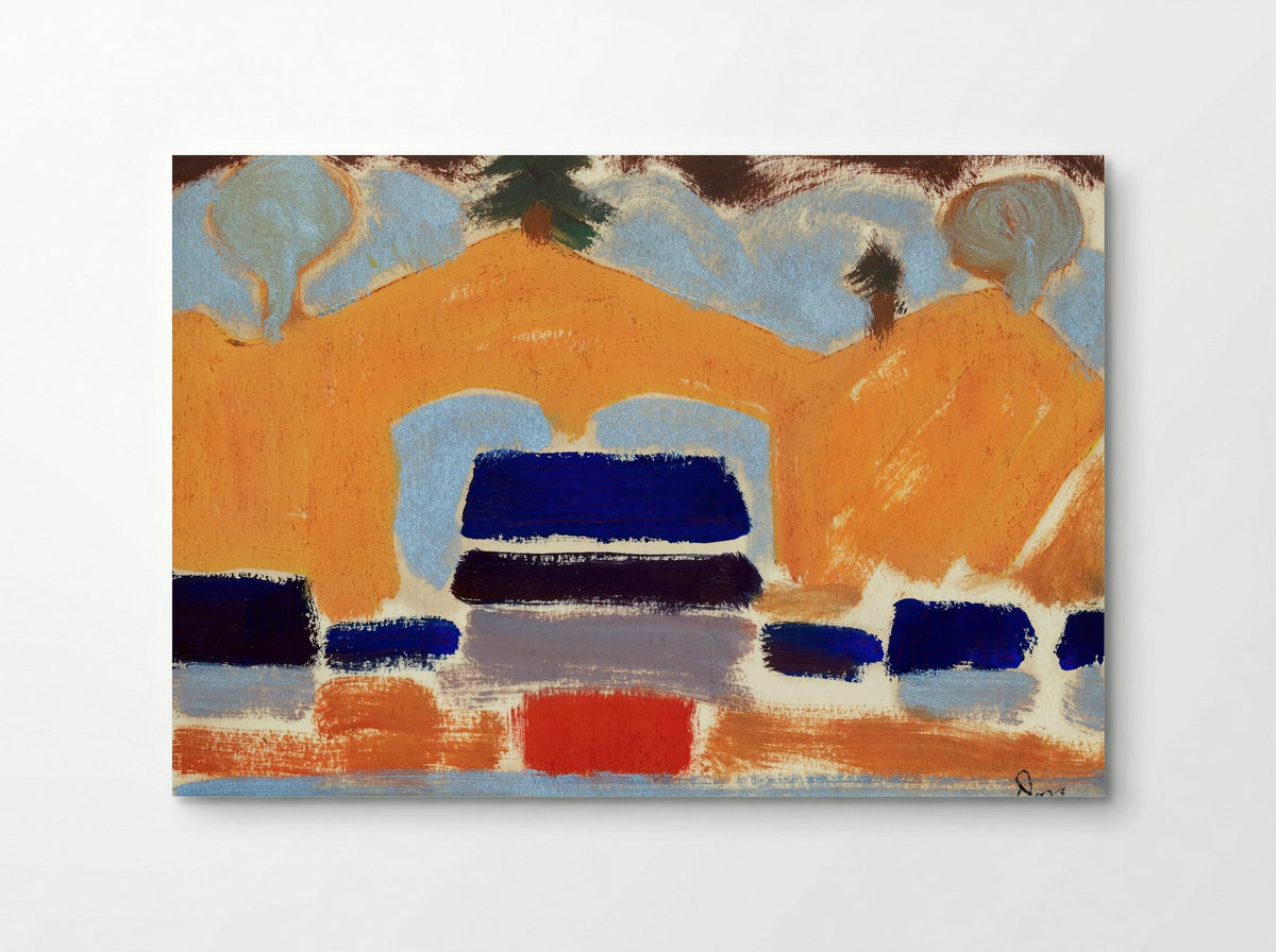 Abstract Landscape with Orange Hills - Fine Art Print - Poster