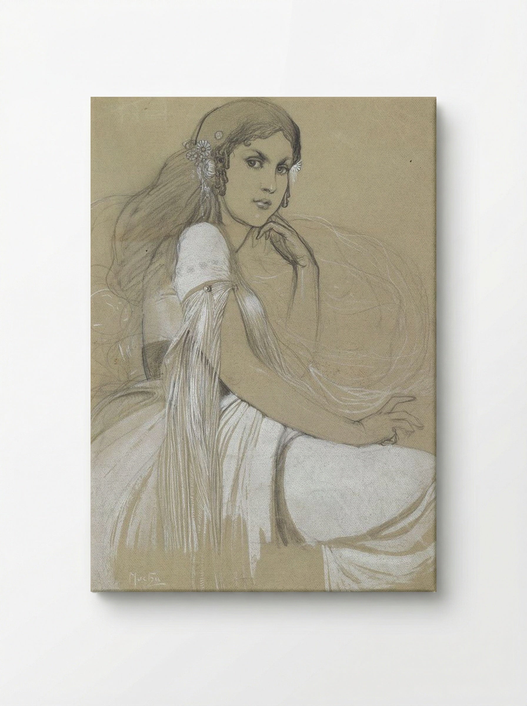 Study of Jaroslava Mucha, the Artist's Daughter - Alphonse Mucha - Canvas