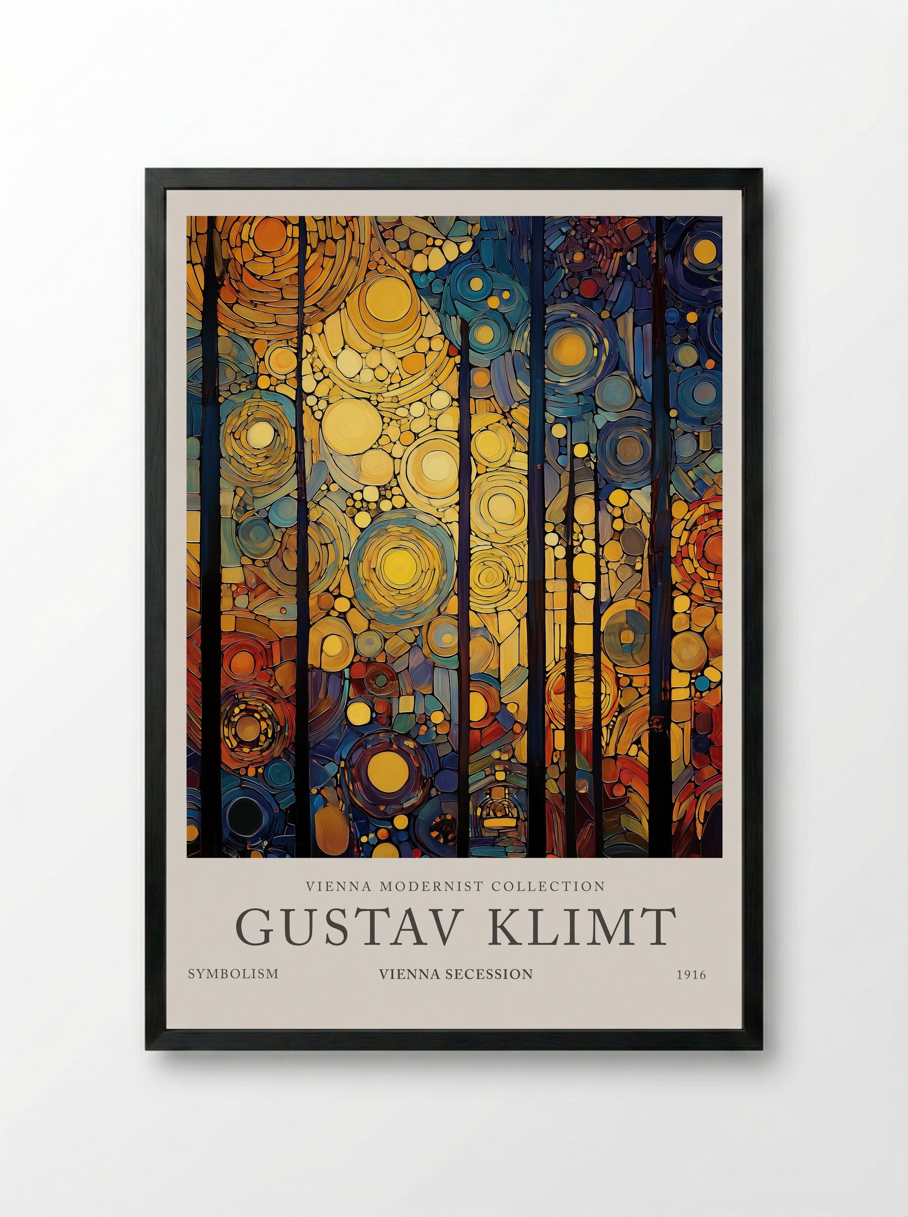 Twilight Forest Bloom - Gustav Klimt - Framed Print Black