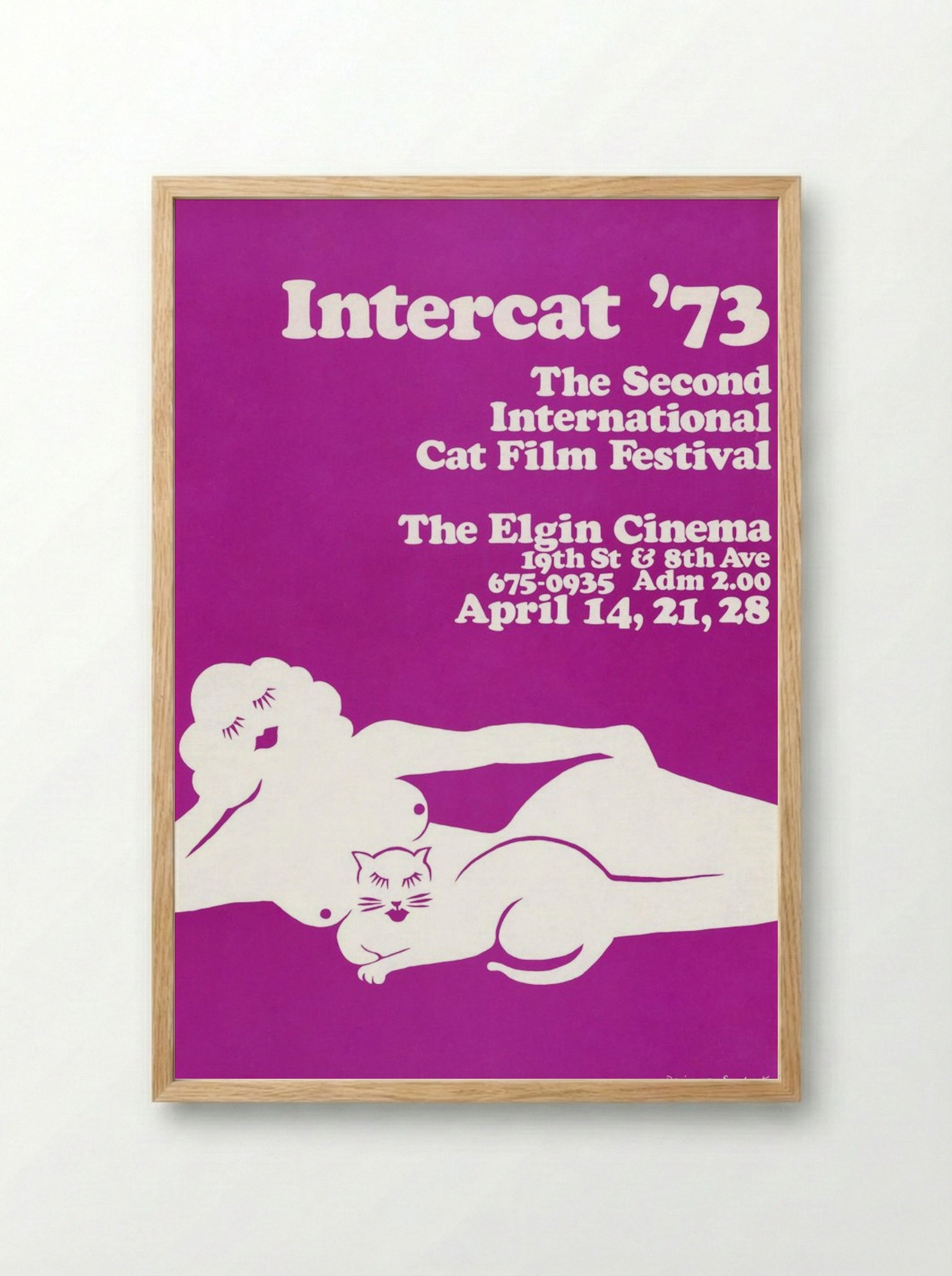Intercat '73: The Second International Cat Film Festival - Sandra Kopell - Framed Print Wood