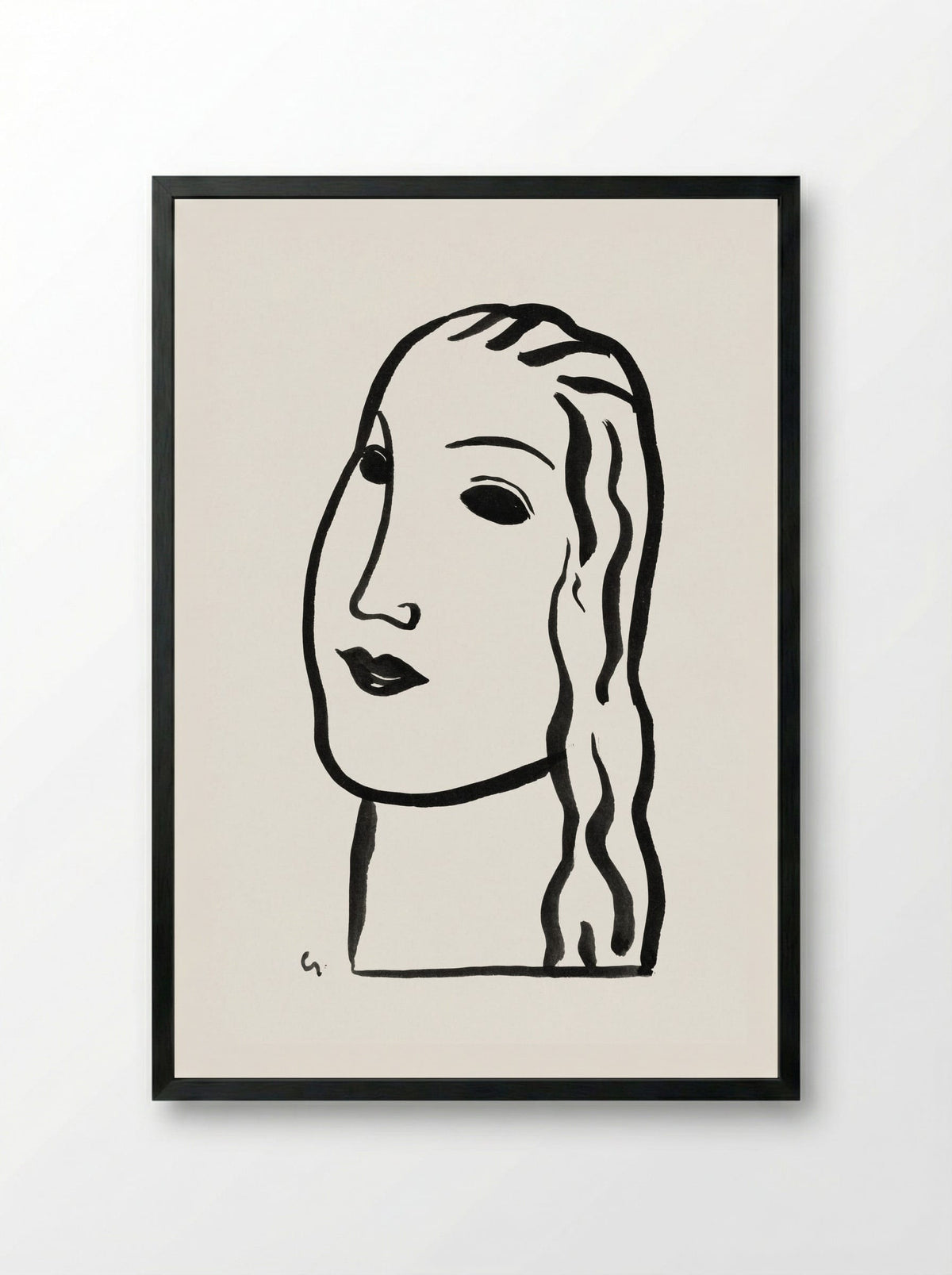 Woman's Head - Leo Gestel - Framed Print Black