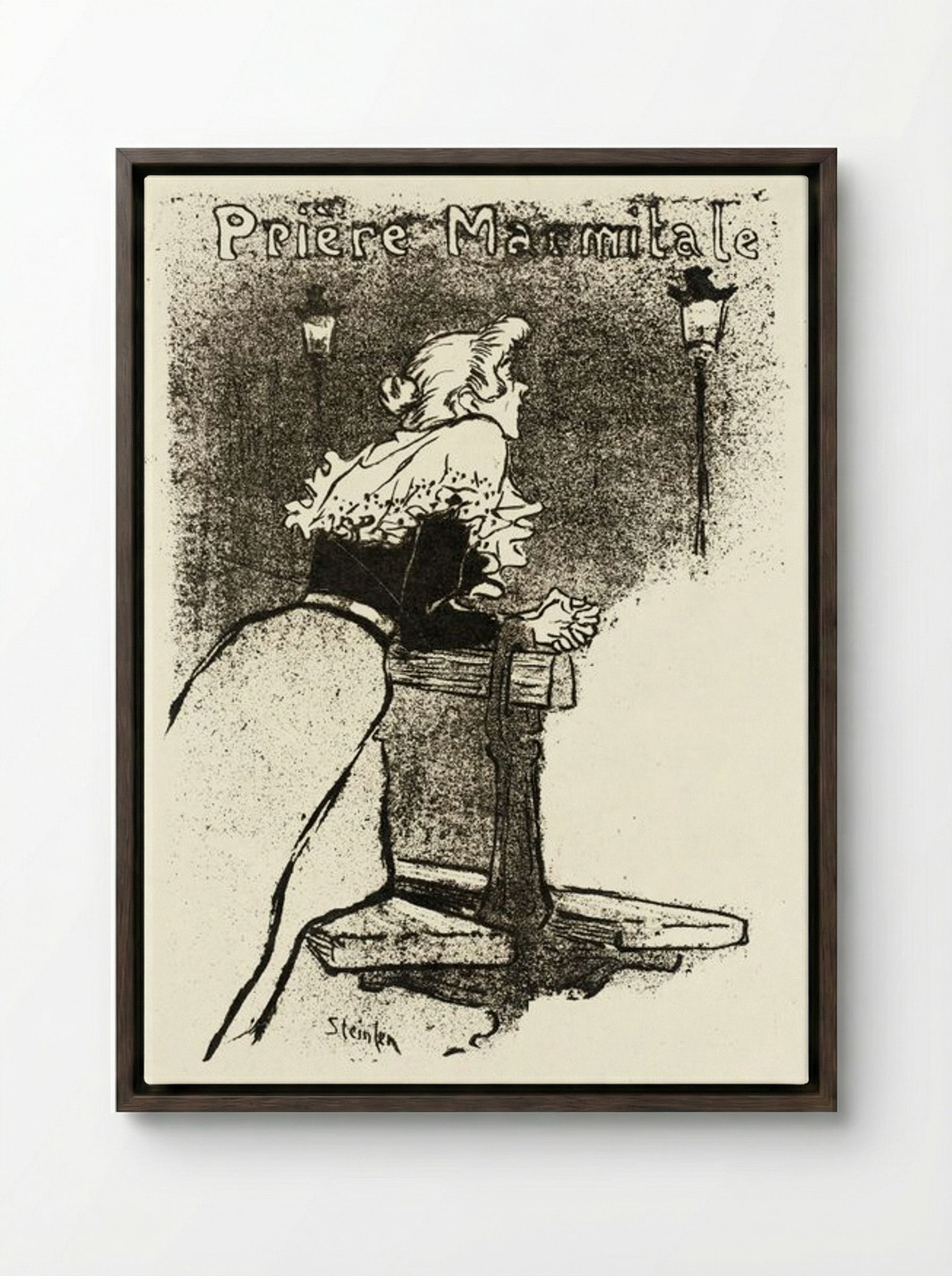 Prière Marmitale - Théophile Alexandre Steinlen - Framed Canvas Dark Wood