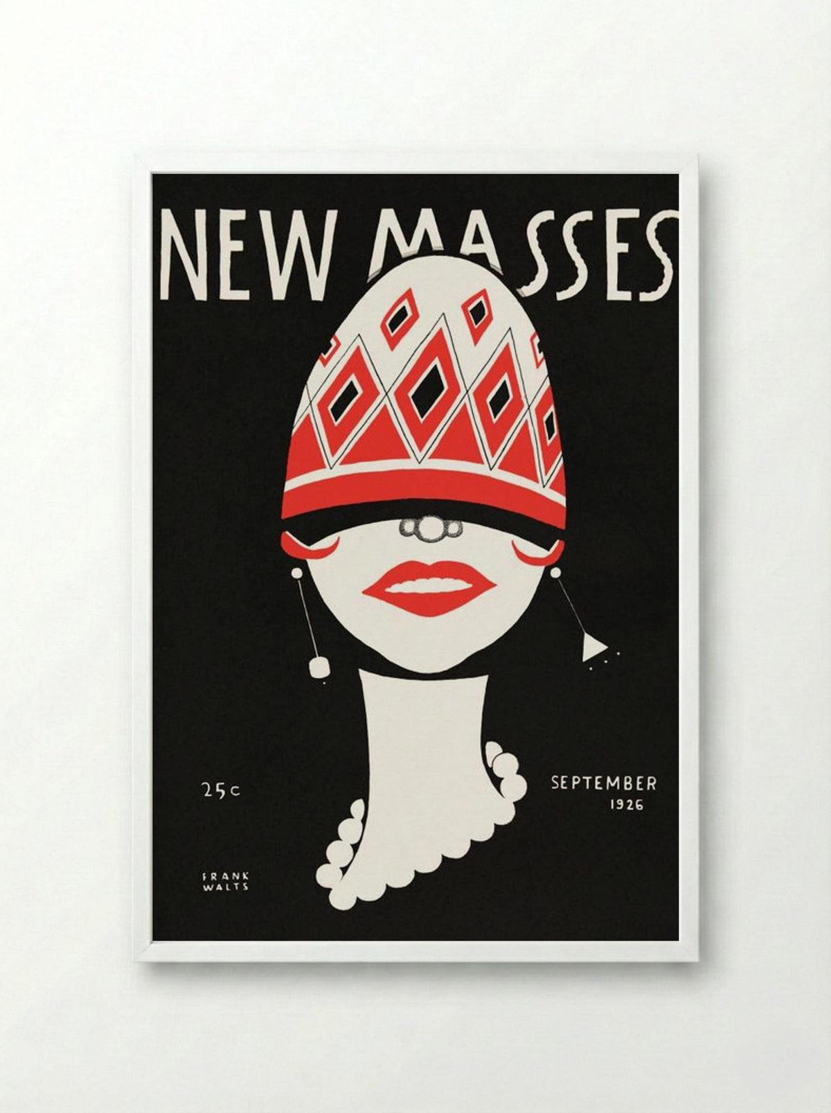New Masses, September 1926 - Frank Walts - Framed Print White