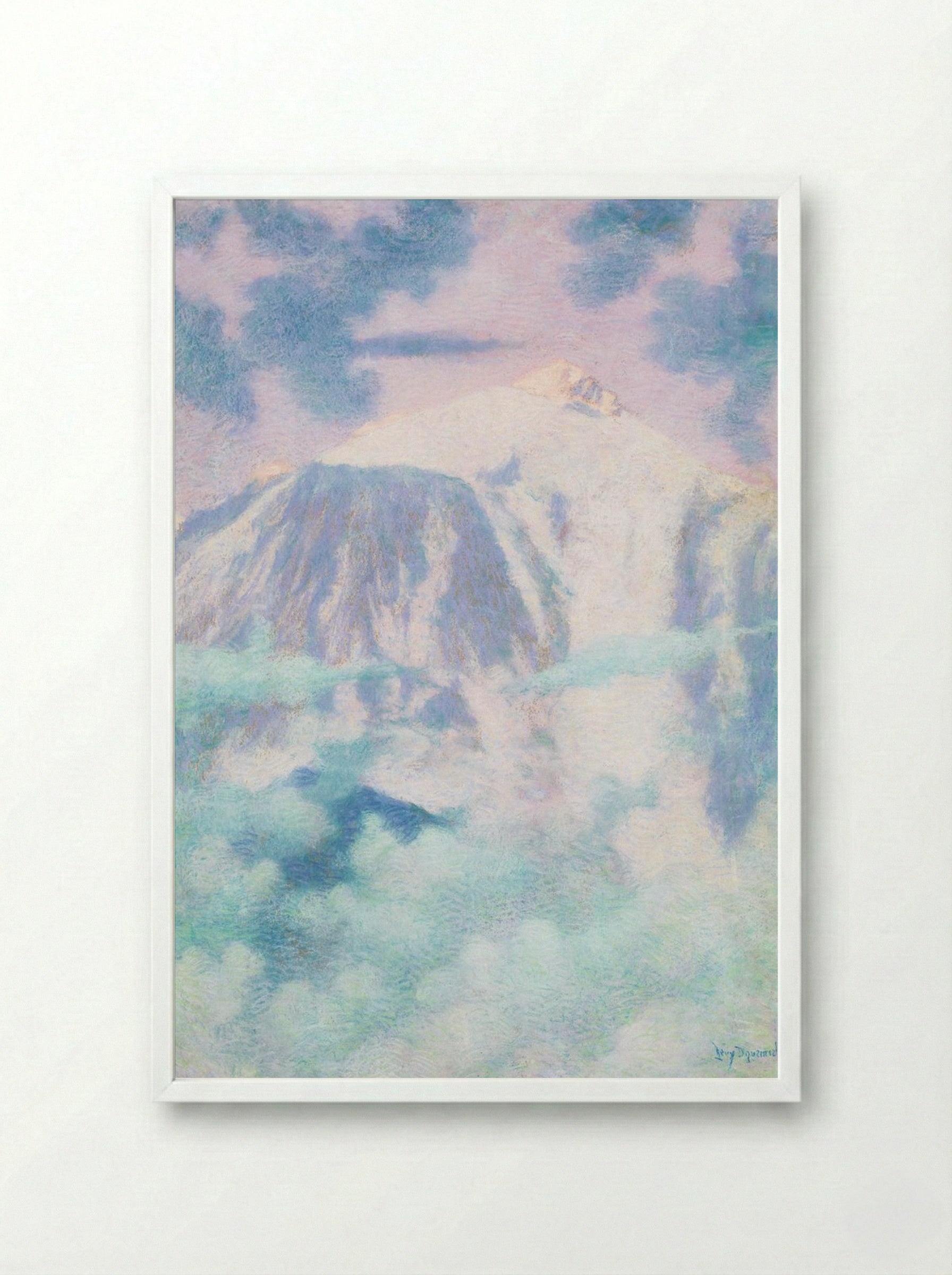 Mountain Peak in Mist - Lévy-Dhurmer - Framed Print White