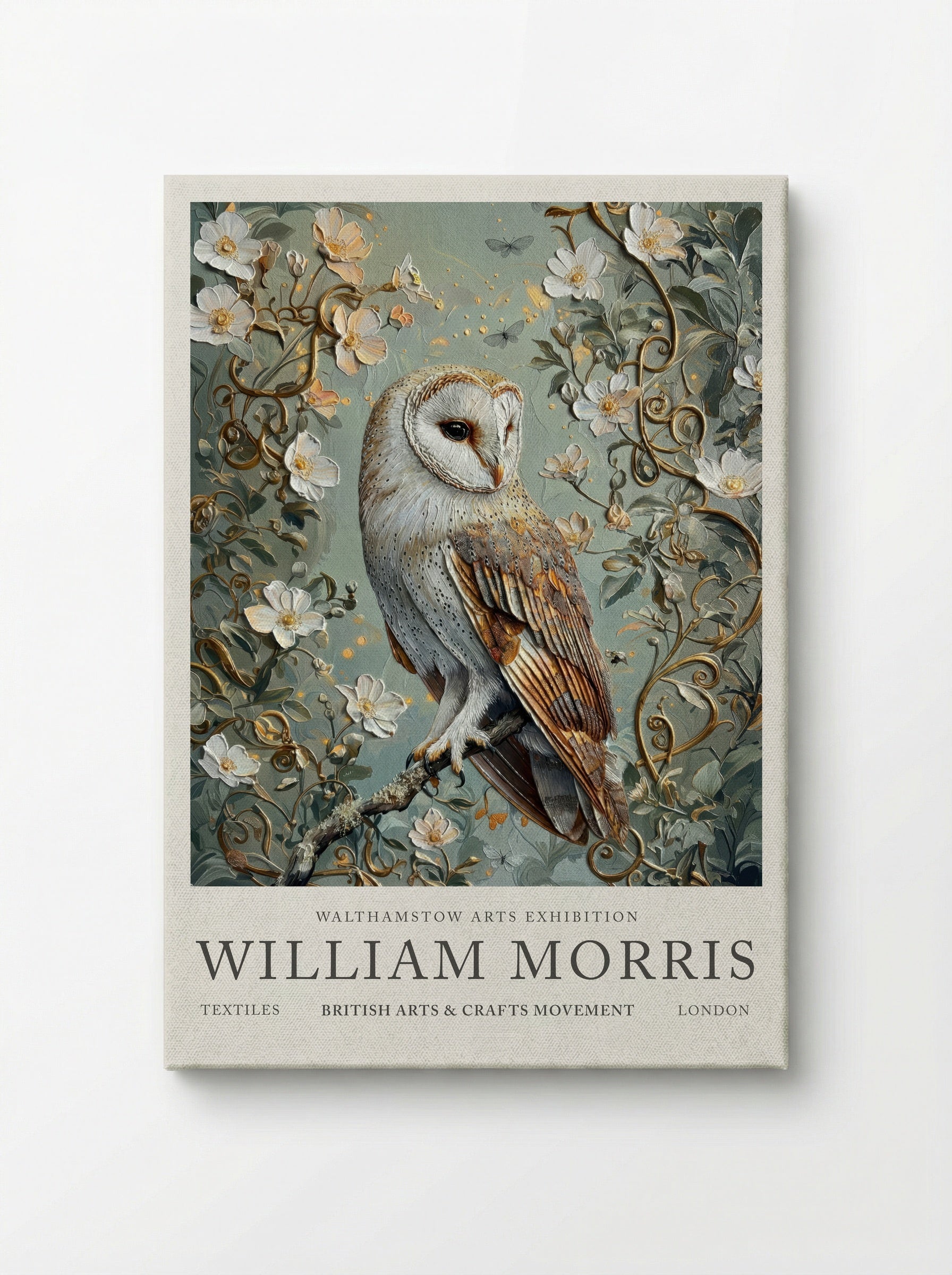 Barn Owl Whispering Wings - William Morris - Canvas