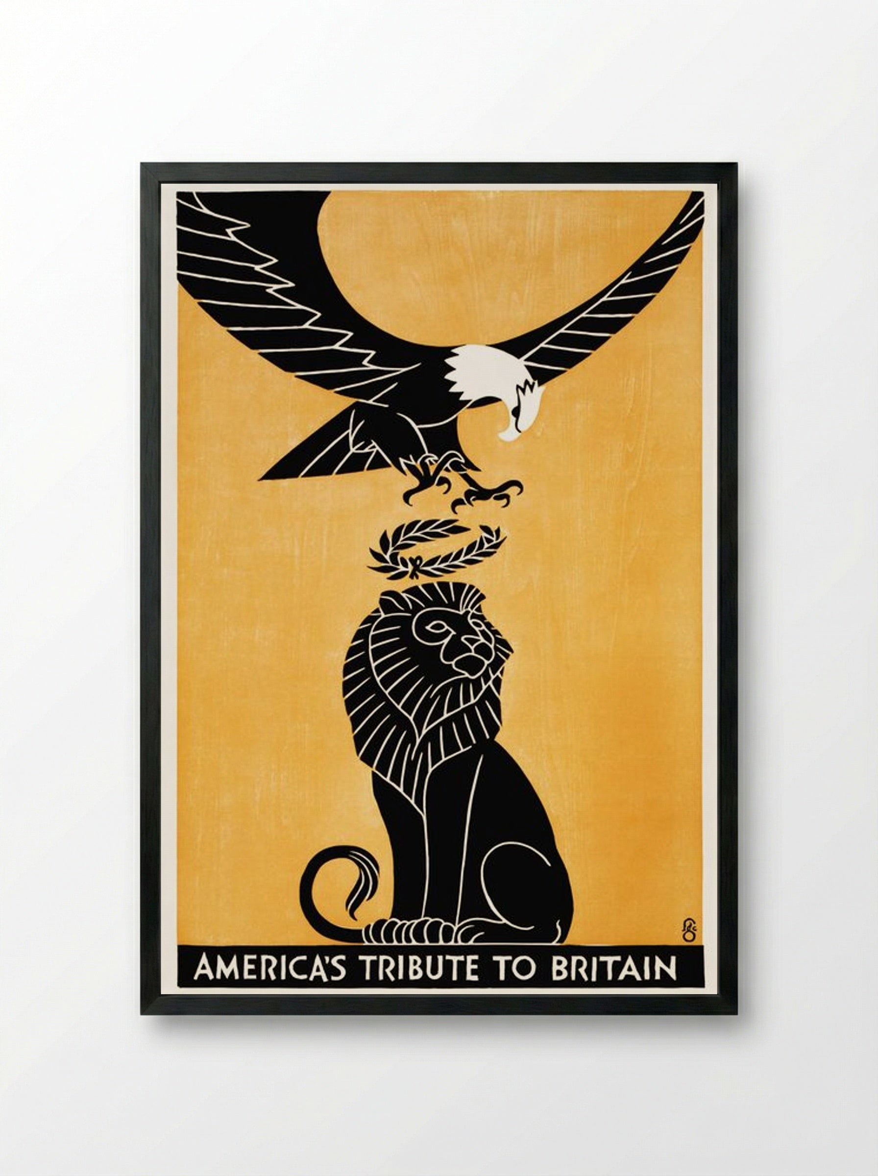 America's Tribute to Britain - Fred G. Cooper - Framed Print Black