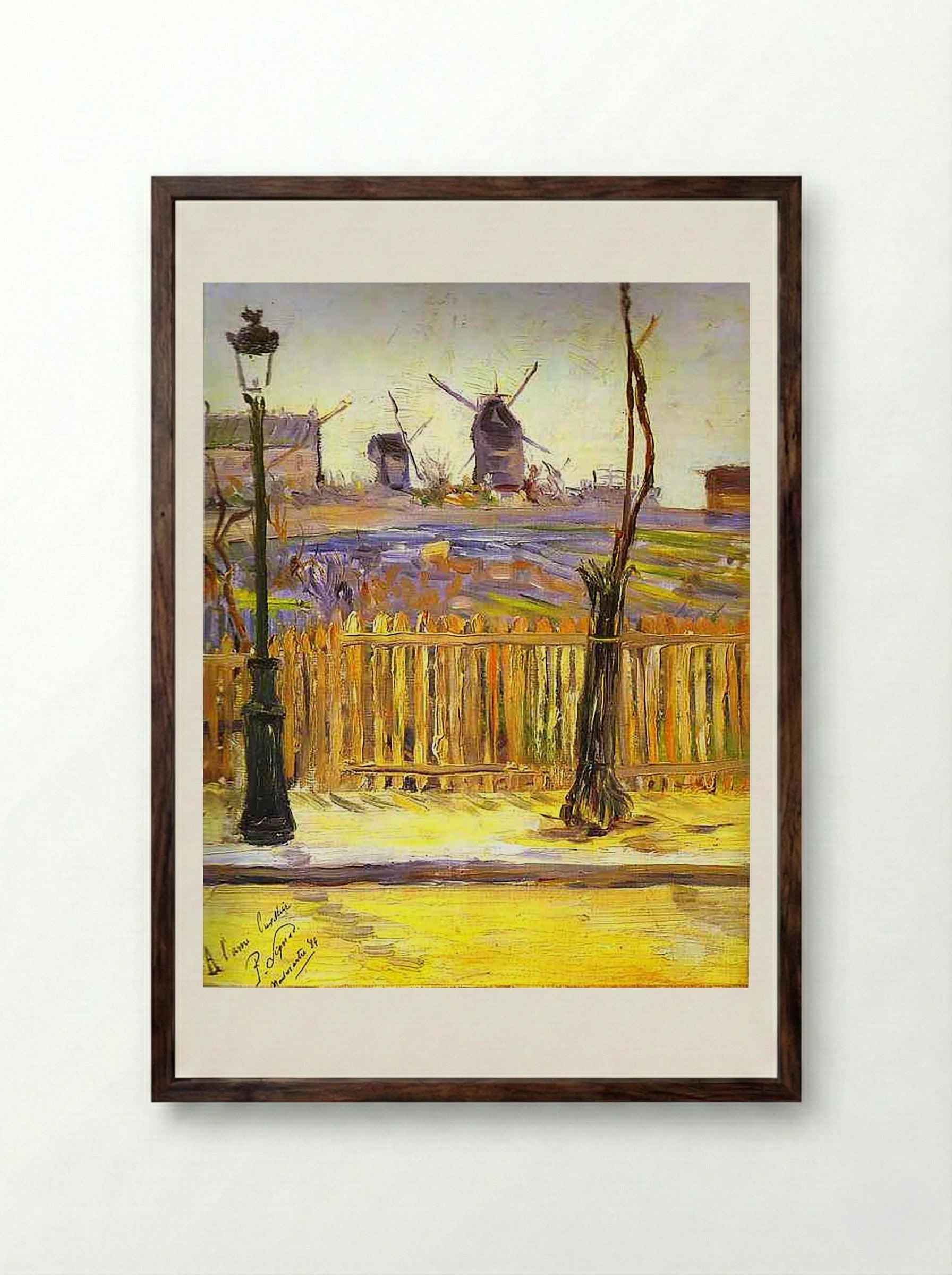 Rue Caulaincourt, Mills on Montmartre - Armand Guillaumin - Framed Print Dark Wood