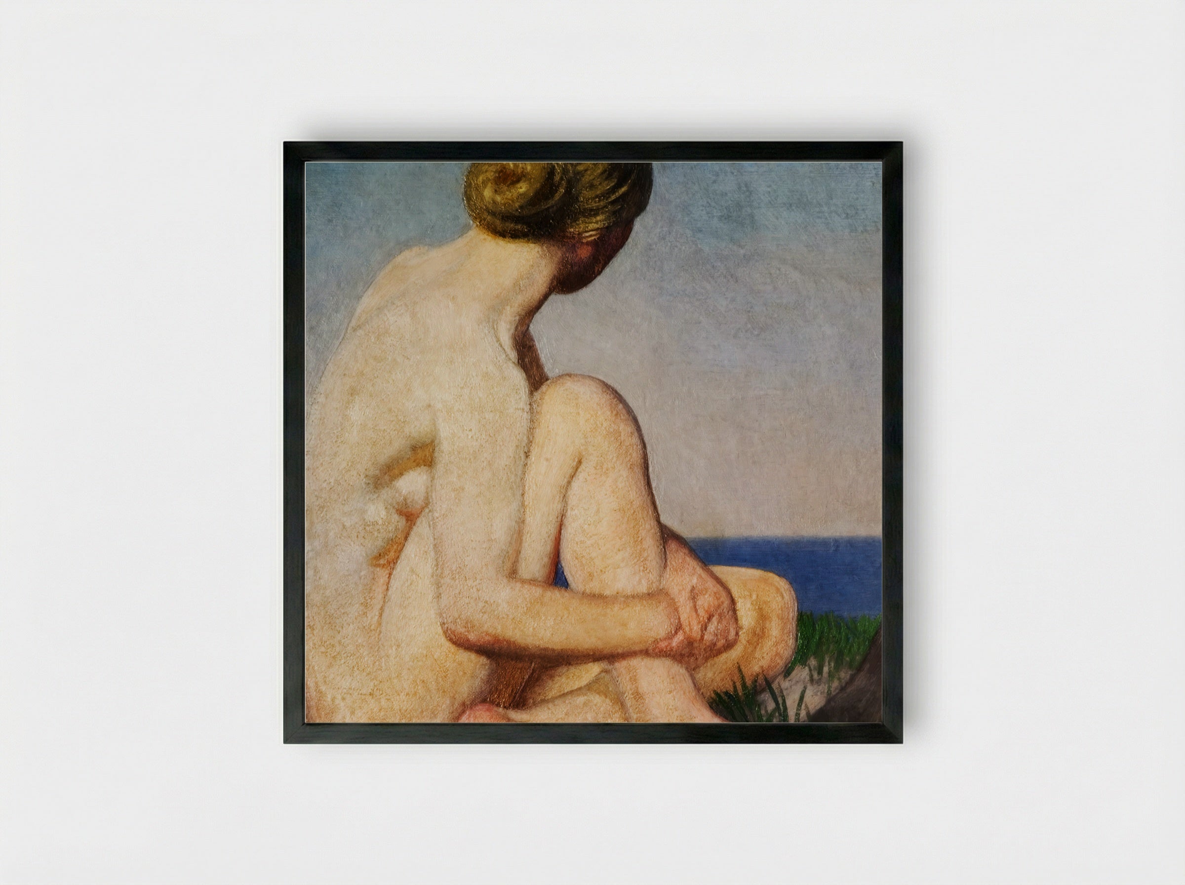 The Watcher - George Clausen - Framed Print Black