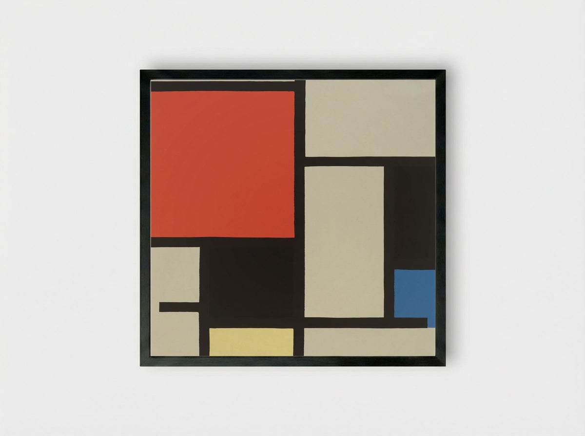 Composition with Red, Blue and Yellow - Piet Mondrian - Framed Print Black