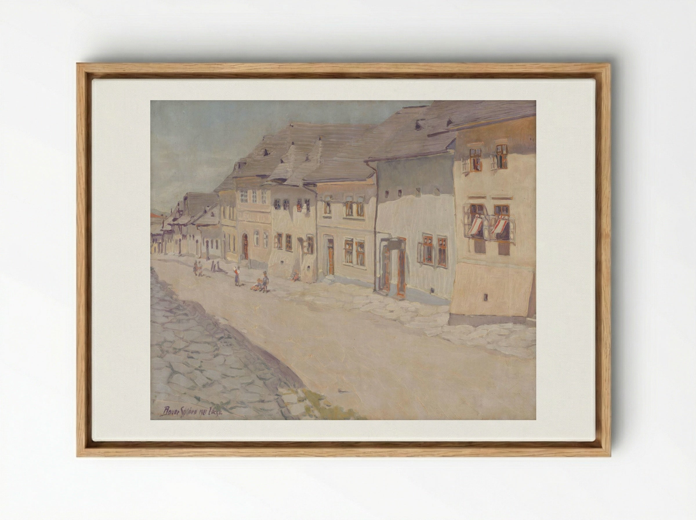 Street in Liptovský Svätý Mikuláš - Konštantín Bauer - Framed Canvas Wood