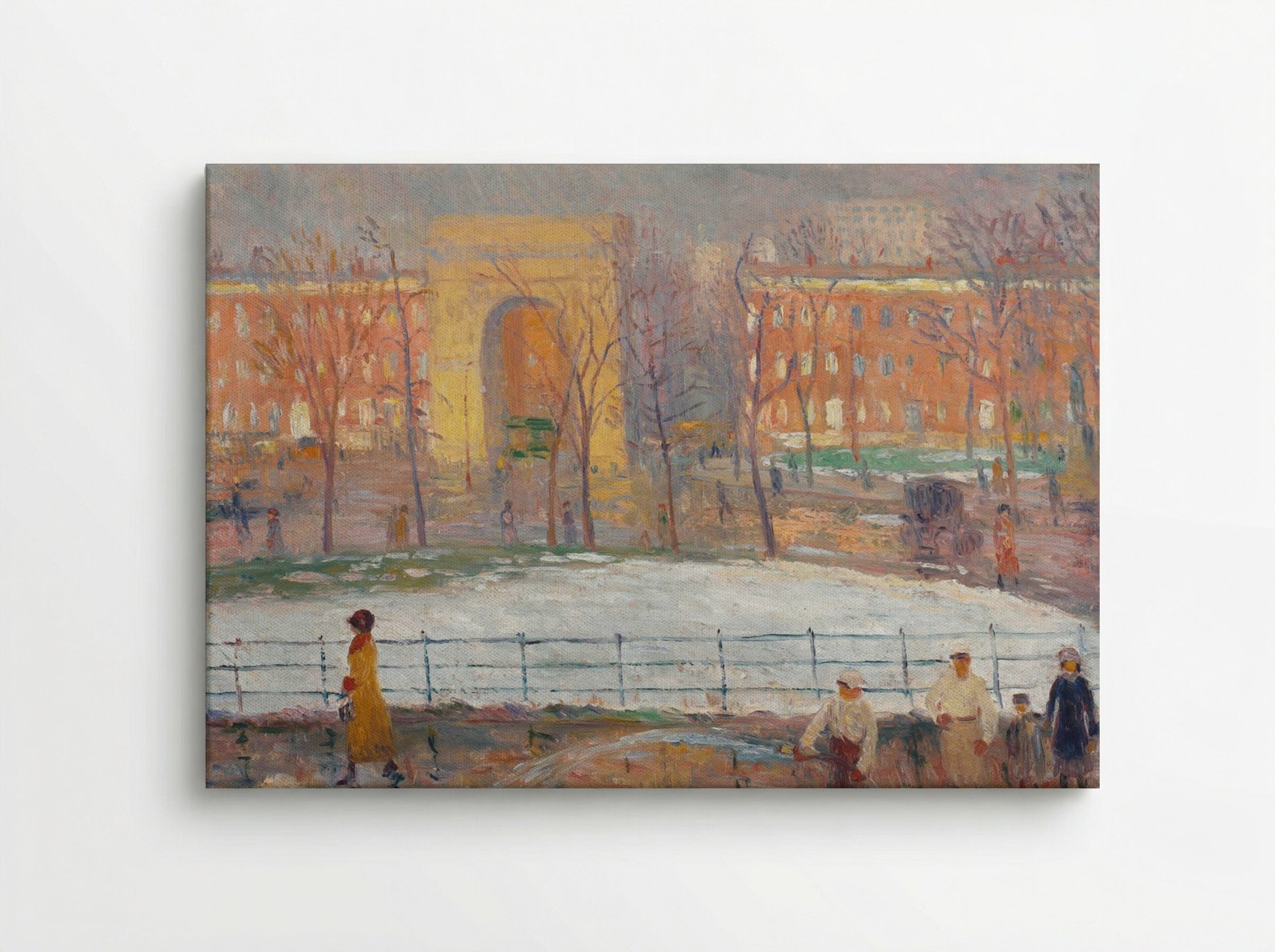 Street Cleaners, Washington Square - William James Glackens - Canvas