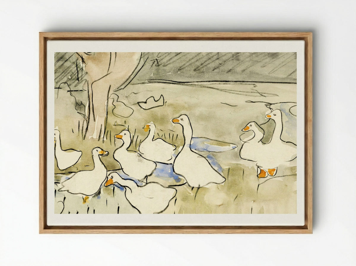 Ducks - Theo van Hoytema - Framed Canvas Wood