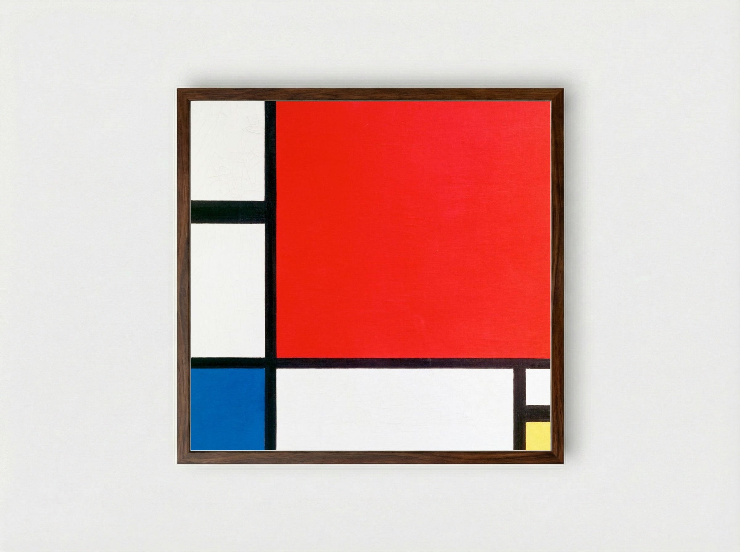 Composition with Red, Blue, and Yellow - Piet Mondrian - Framed Print Dark Wood