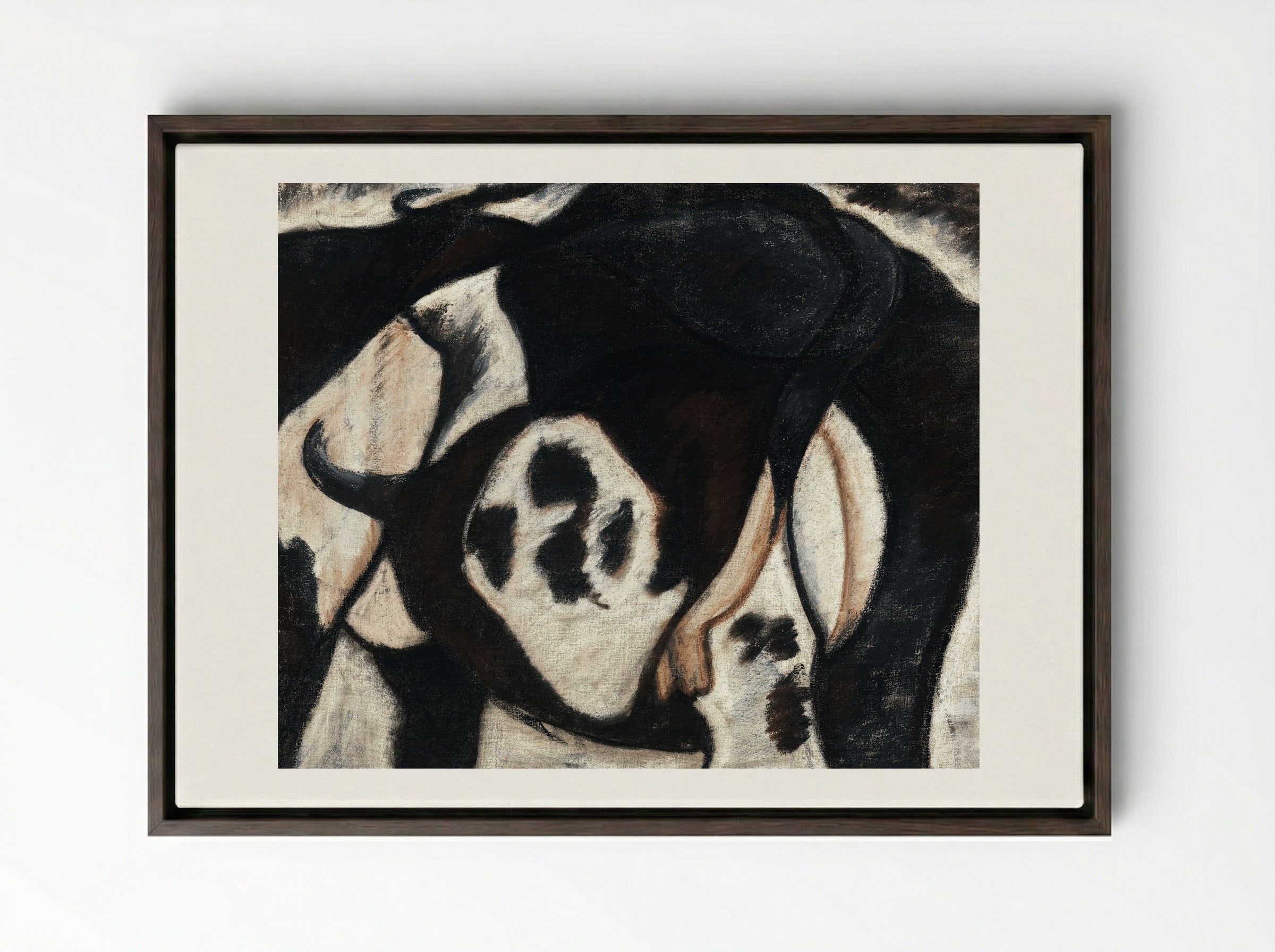 Cow - Arthur Dove - Framed Canvas Dark Wood