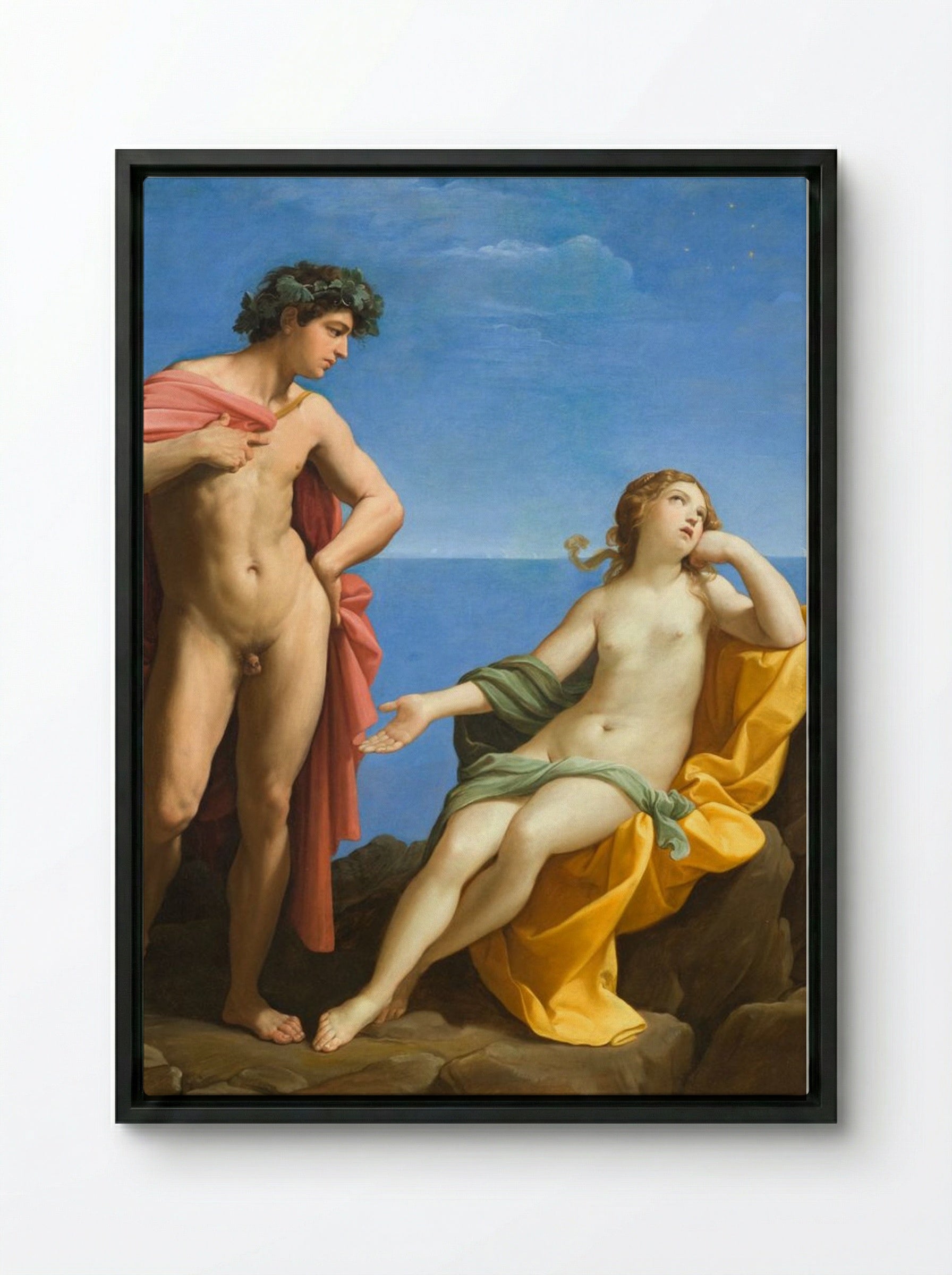 Bacchus and Ariadne - Guido Reni - Framed Canvas Black