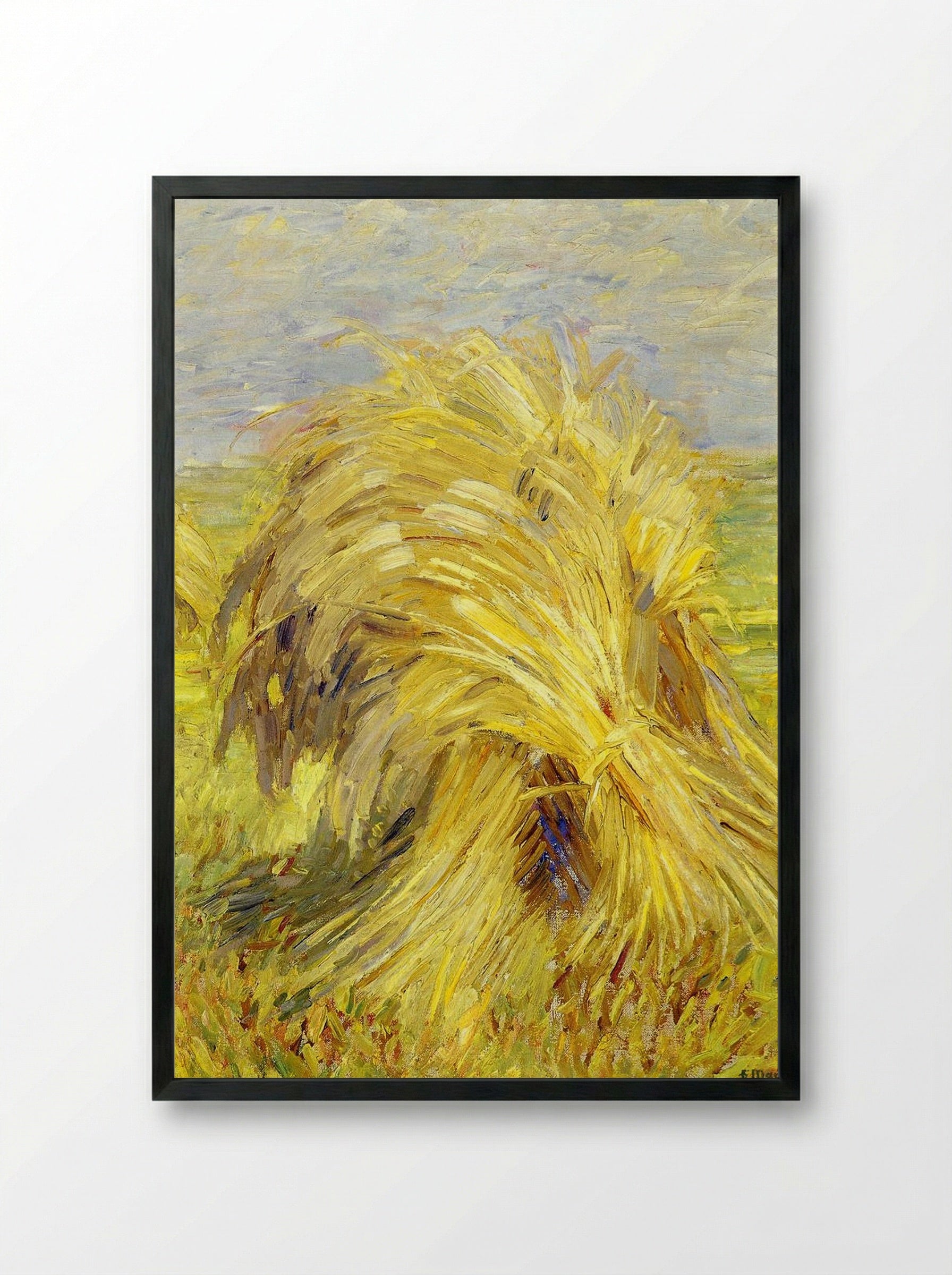 Sheaf of Grain - Franz Marc - Framed Print Black