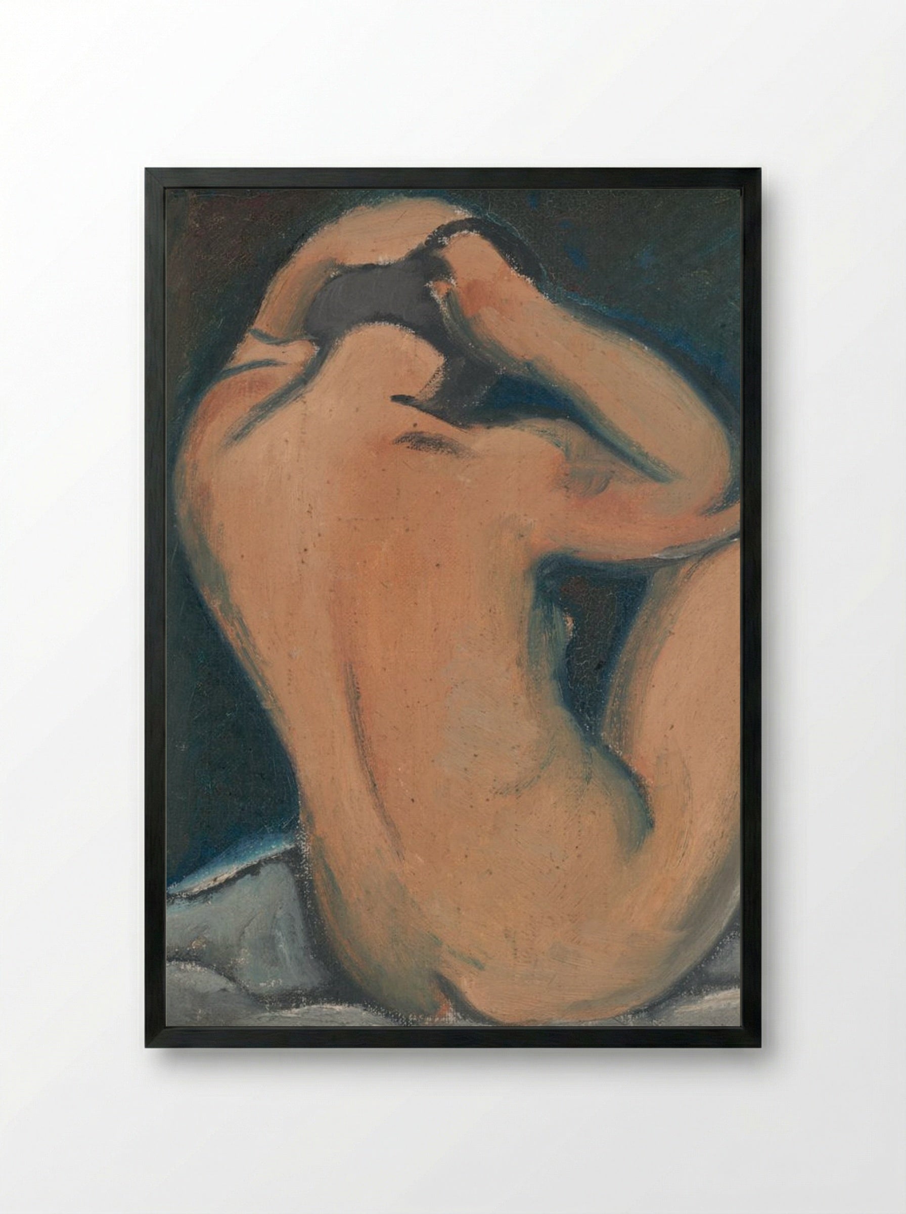 Study of a Nude - Mikuláš Galanda - Framed Print Black