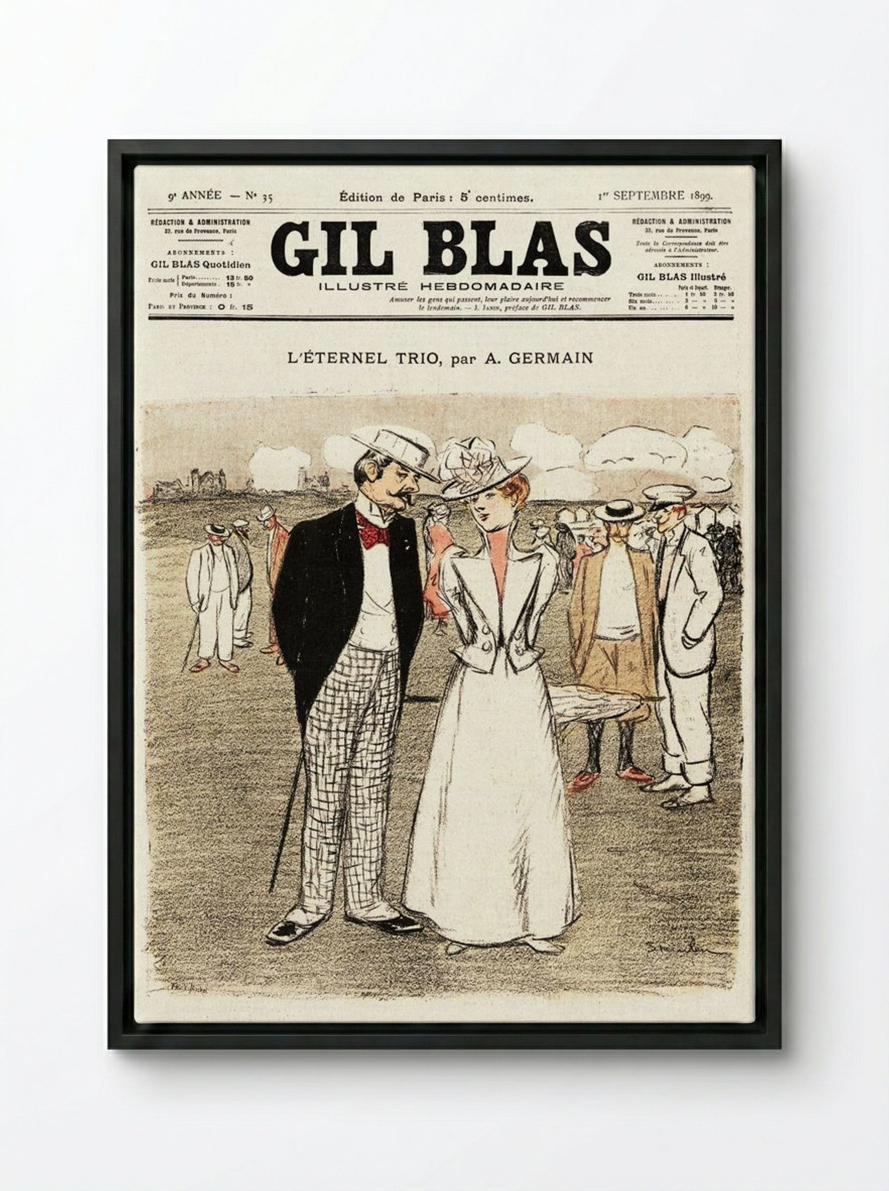 The Eternal Trio - Théophile Alexandre Steinlen - Framed Canvas Black