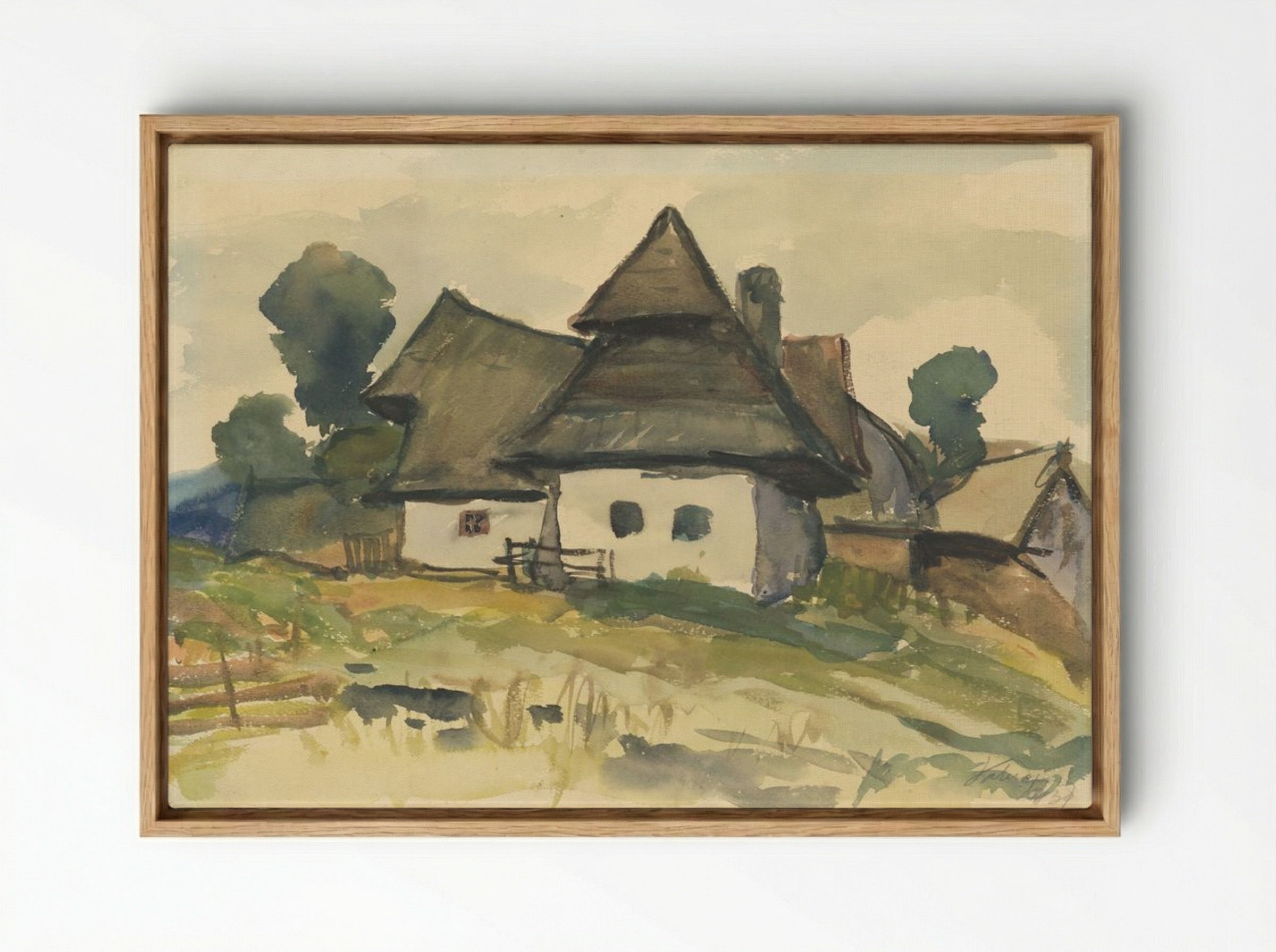 Village Motif - Zolo Palugyay - Framed Canvas Wood