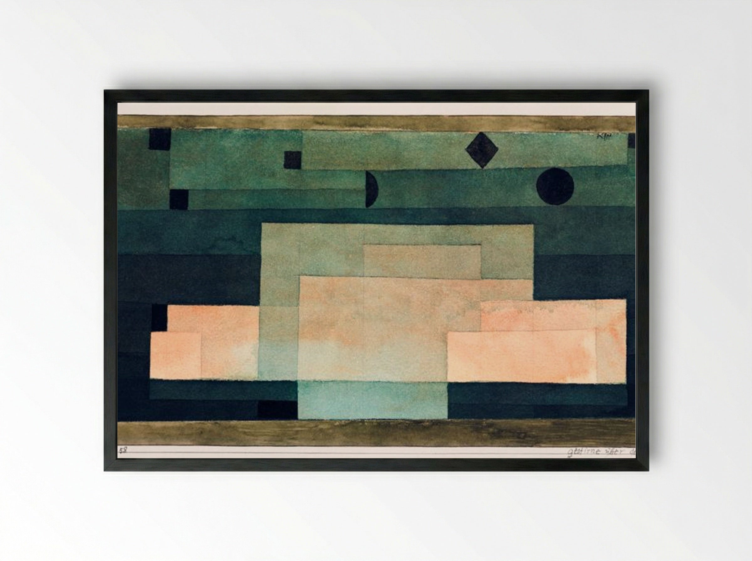 The Firmament Above the Temple - Paul Klee - Framed Print Black