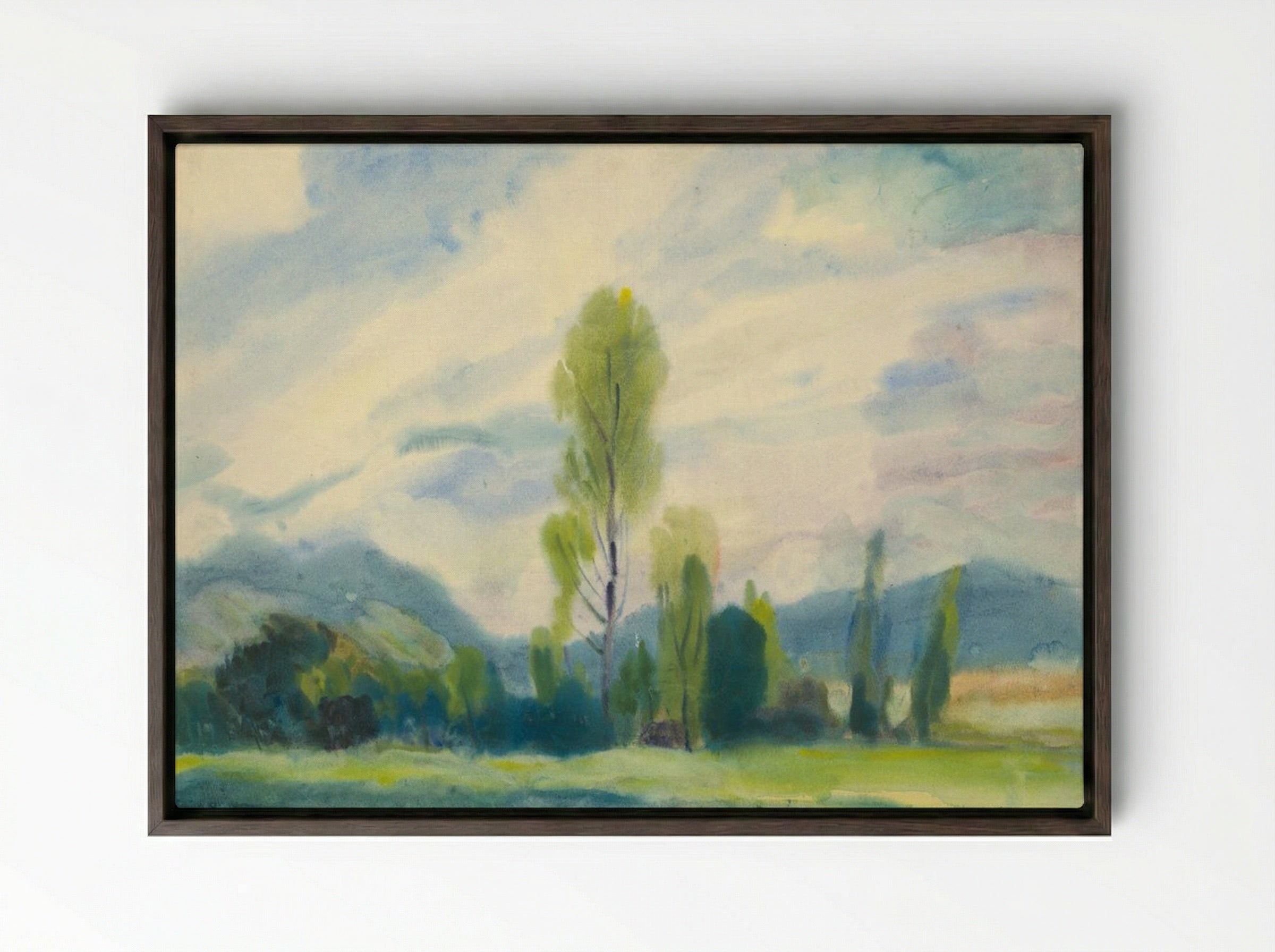 Landscape below the Low Tatras - Zolo Palugyay - Framed Canvas Dark Wood