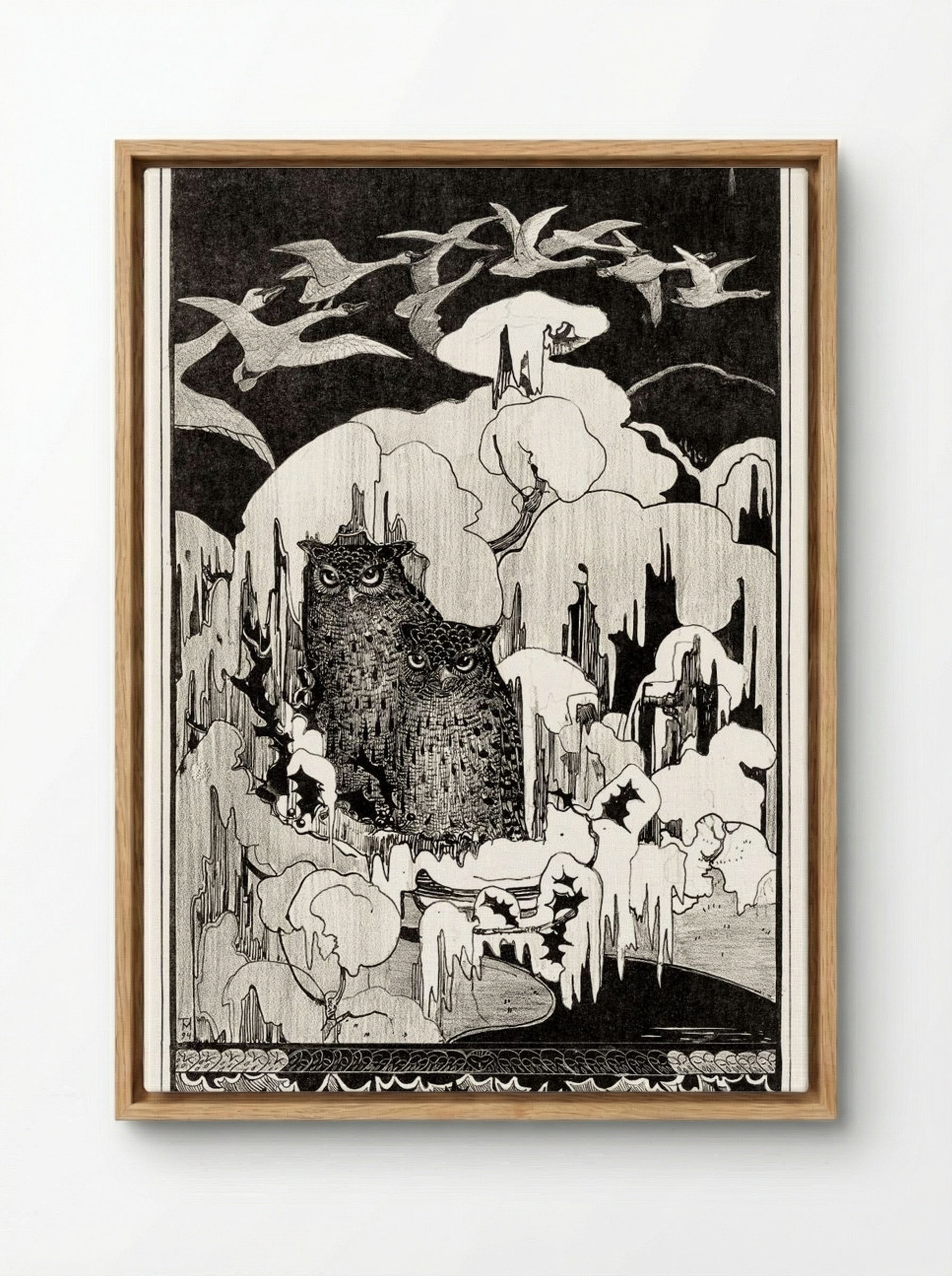 Kerstnacht (Christmas Night) - Theo van Hoytema - Framed Canvas Wood