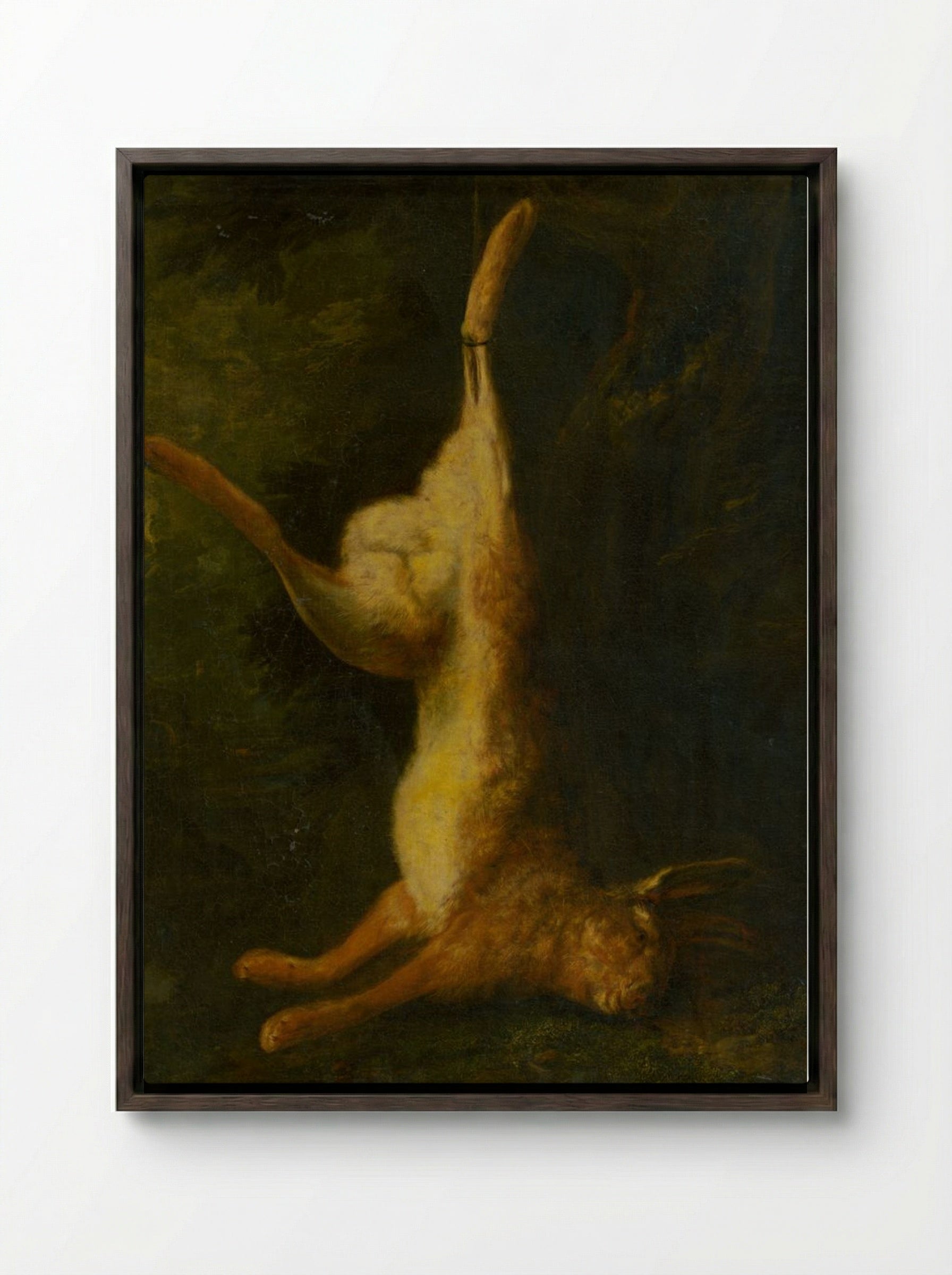 Still Life with Hare - Jean-Baptiste Oudry - Framed Canvas Dark Wood