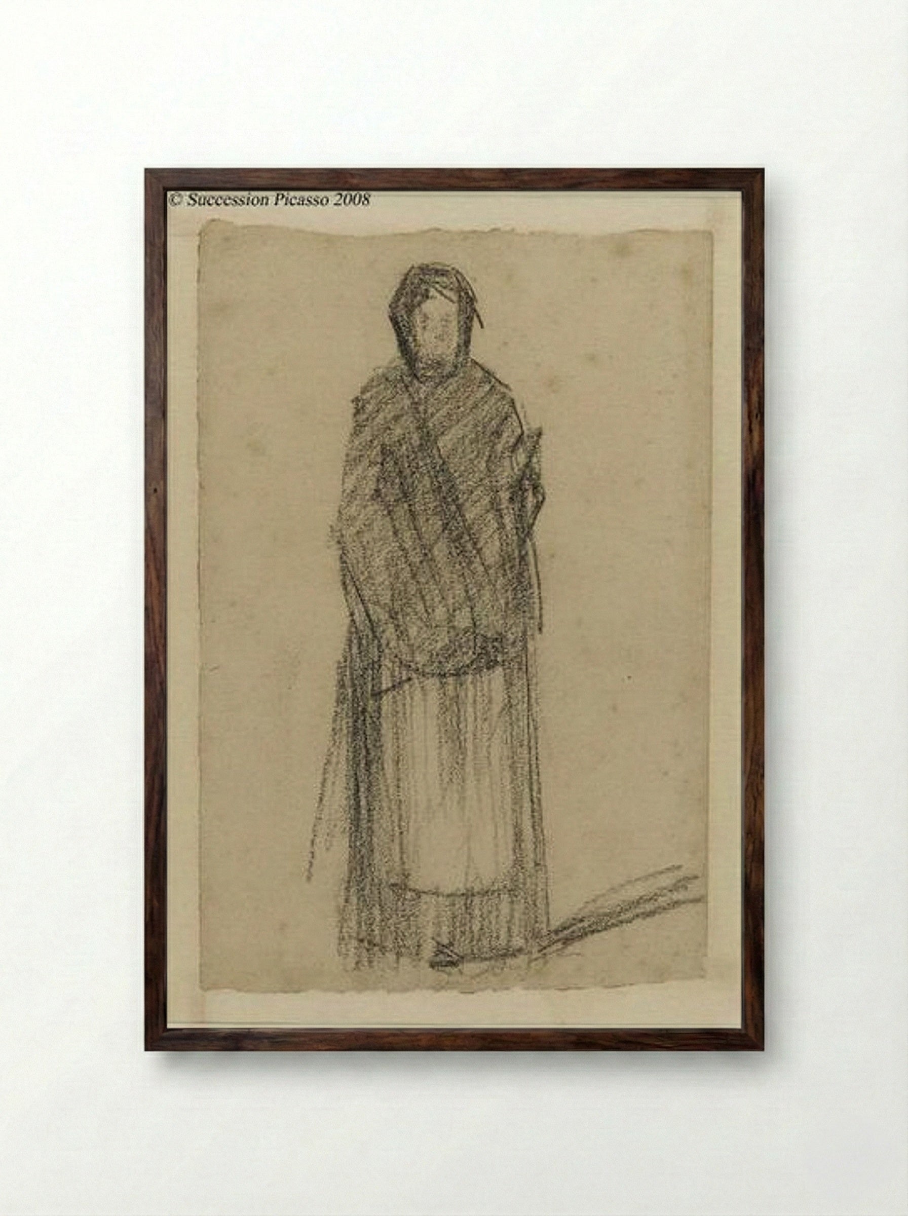 Study of a Standing Woman - Pablo Picasso - Framed Print Dark Wood