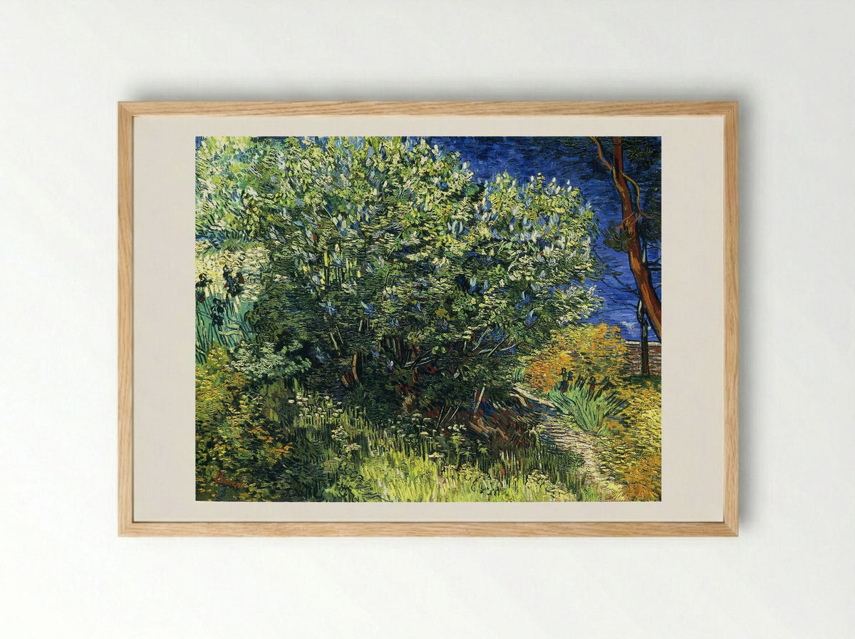 Lilac Bush - Vincent van Gogh - Framed Print Wood