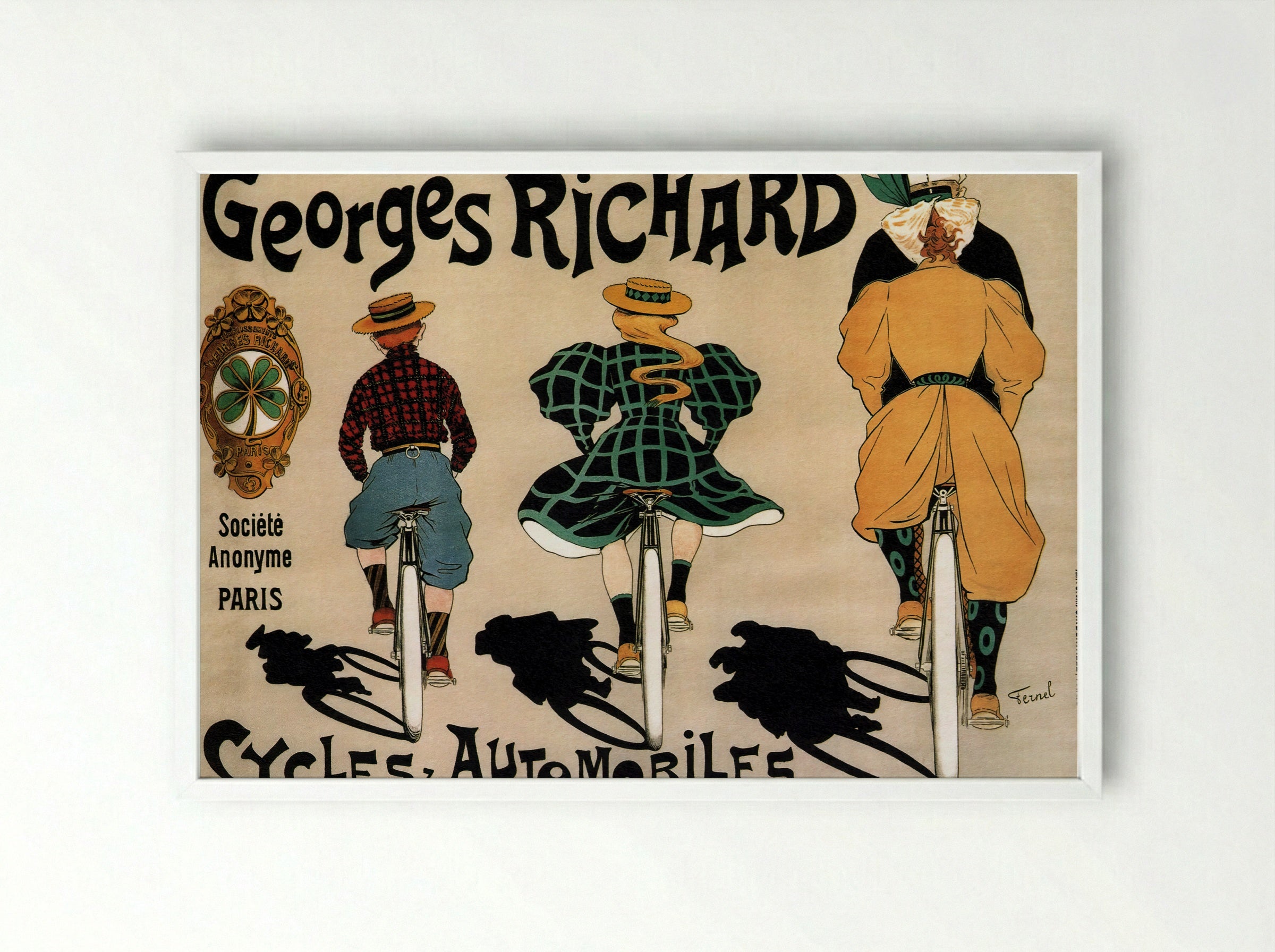 Poster for Georges Richard - Fernand Fernel - Framed Print White