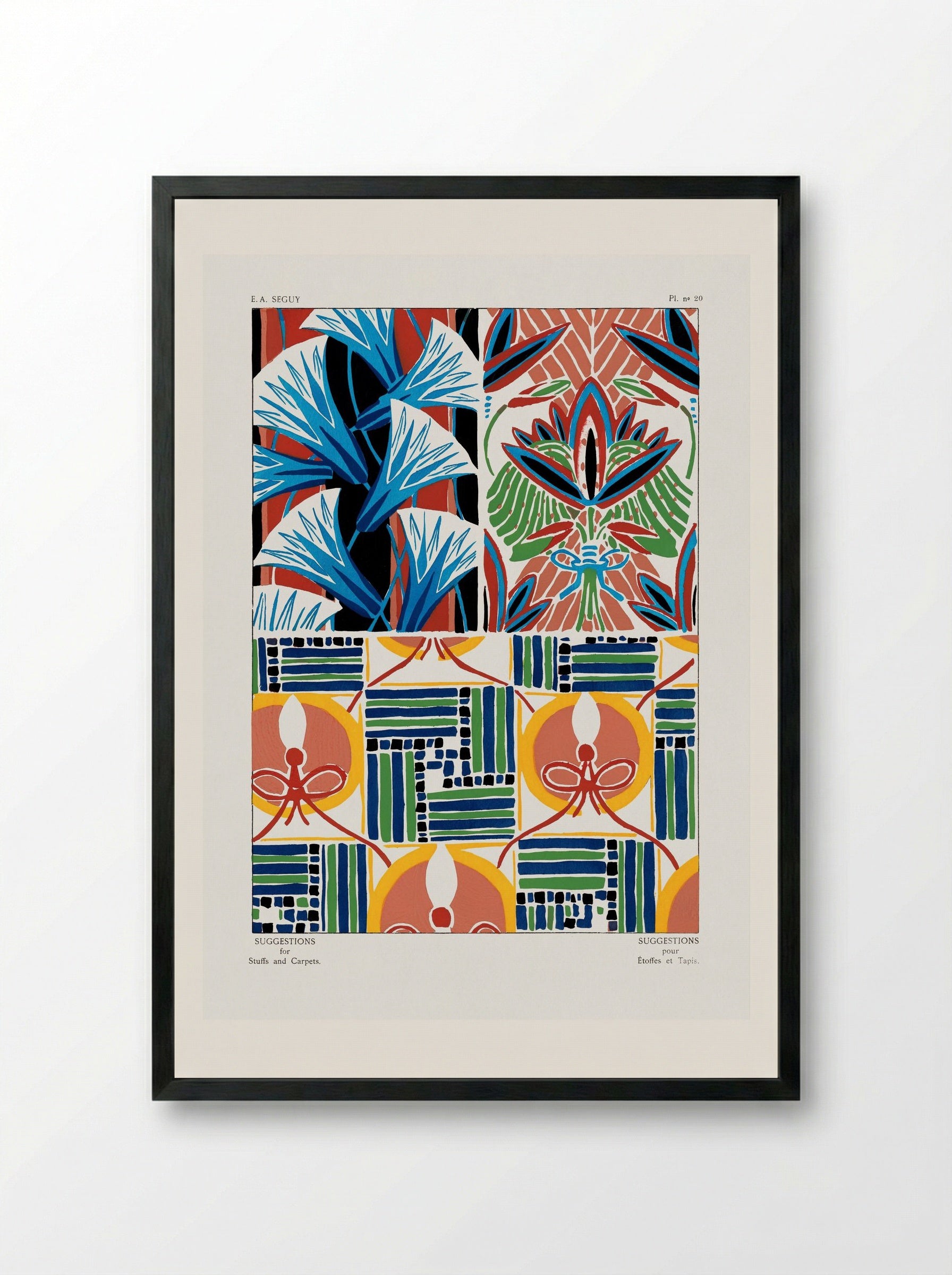 Floral Pattern No. 20 (Textile Design) - Émile-Allain Séguy - Framed Print Black