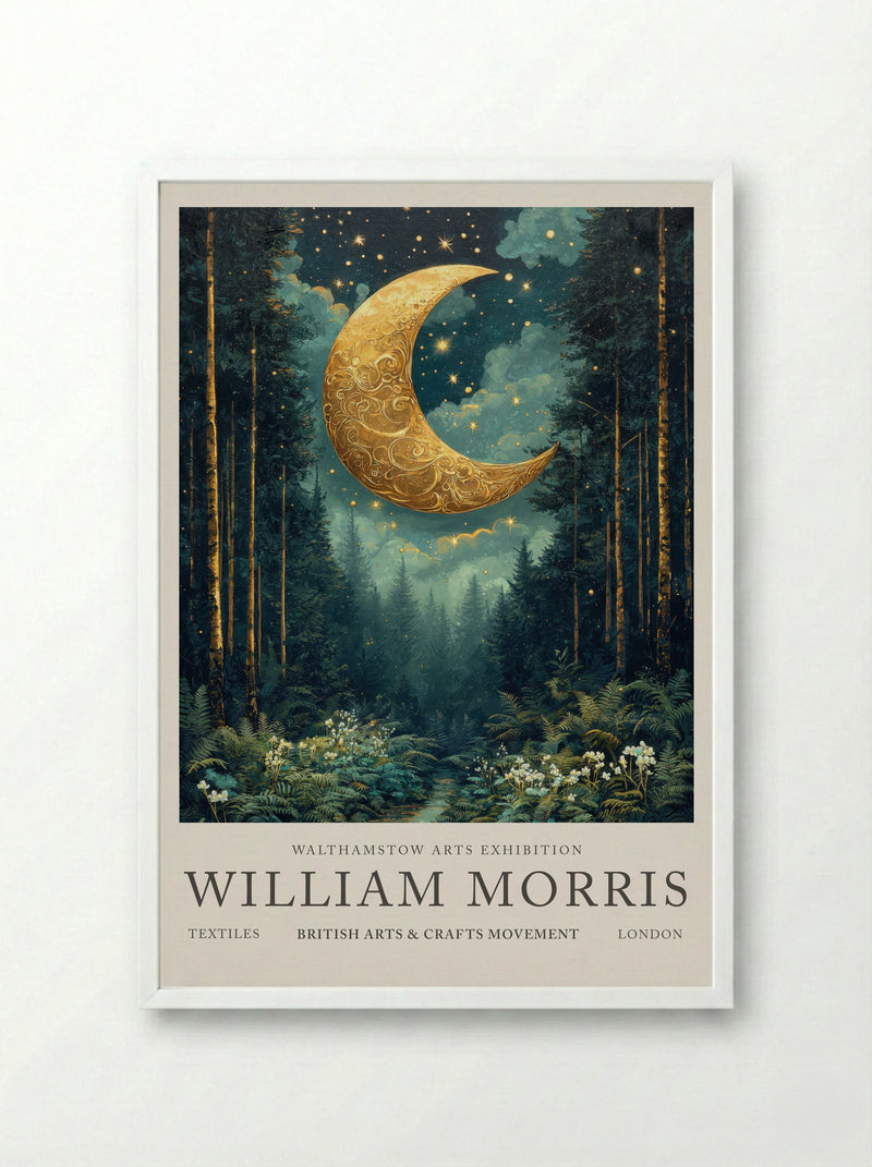 Crescent Canopy - William Morris - Framed Print White