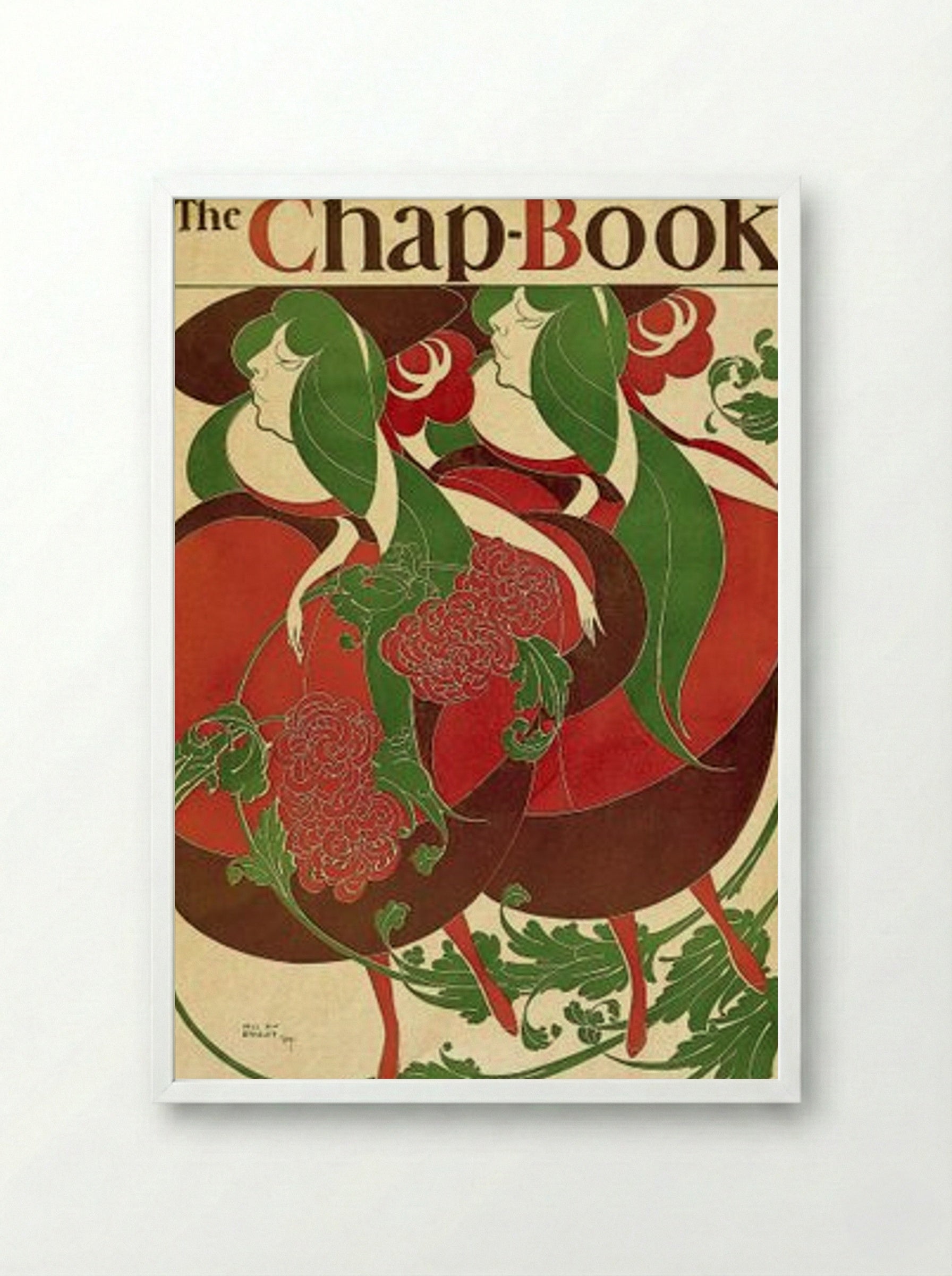 The Chap-Book: The Twins, May (Cover Design) - Will H. Bradley - Framed Print White