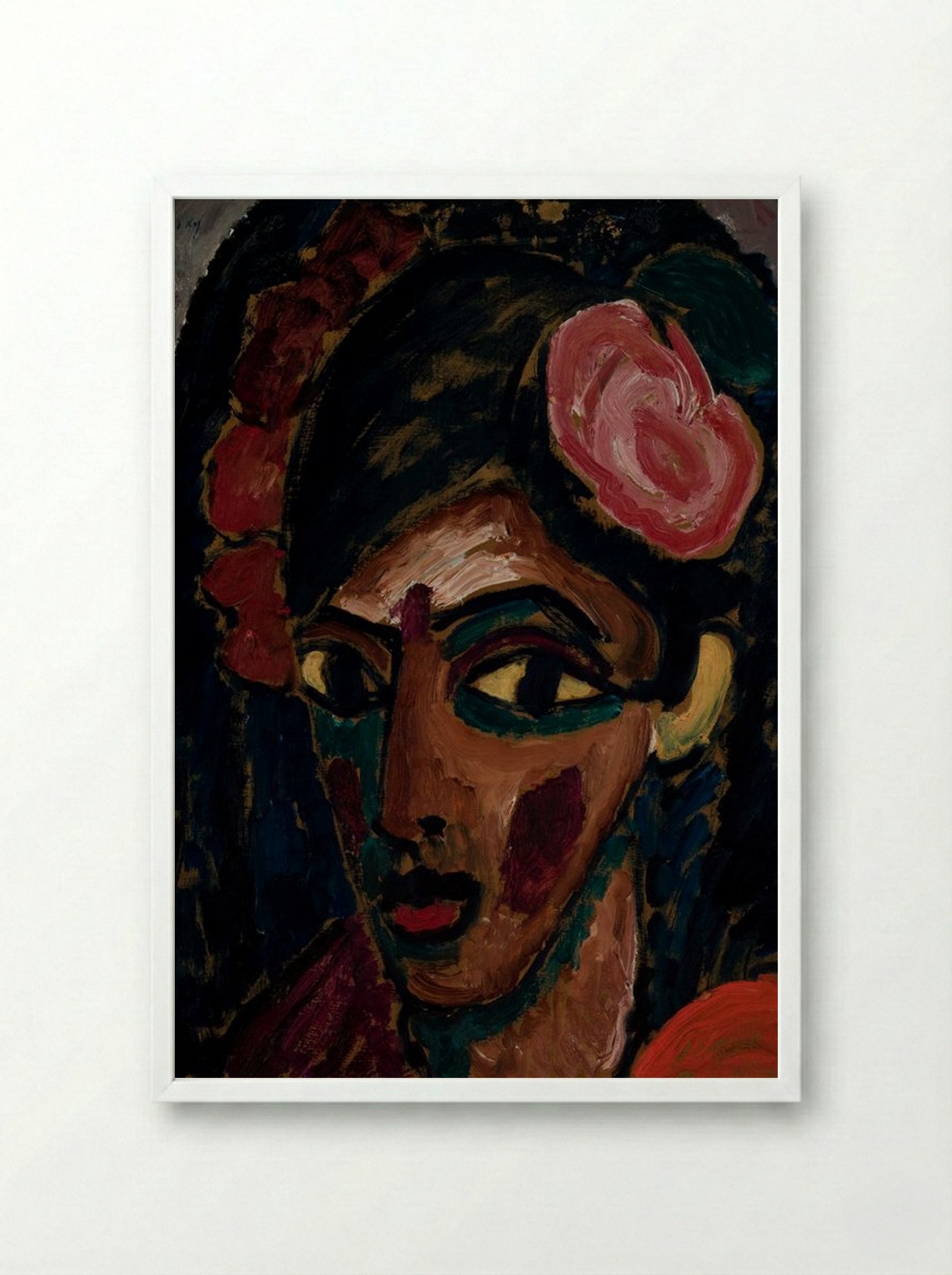 Egyptian Girl - Alexej von Jawlensky - Framed Print White