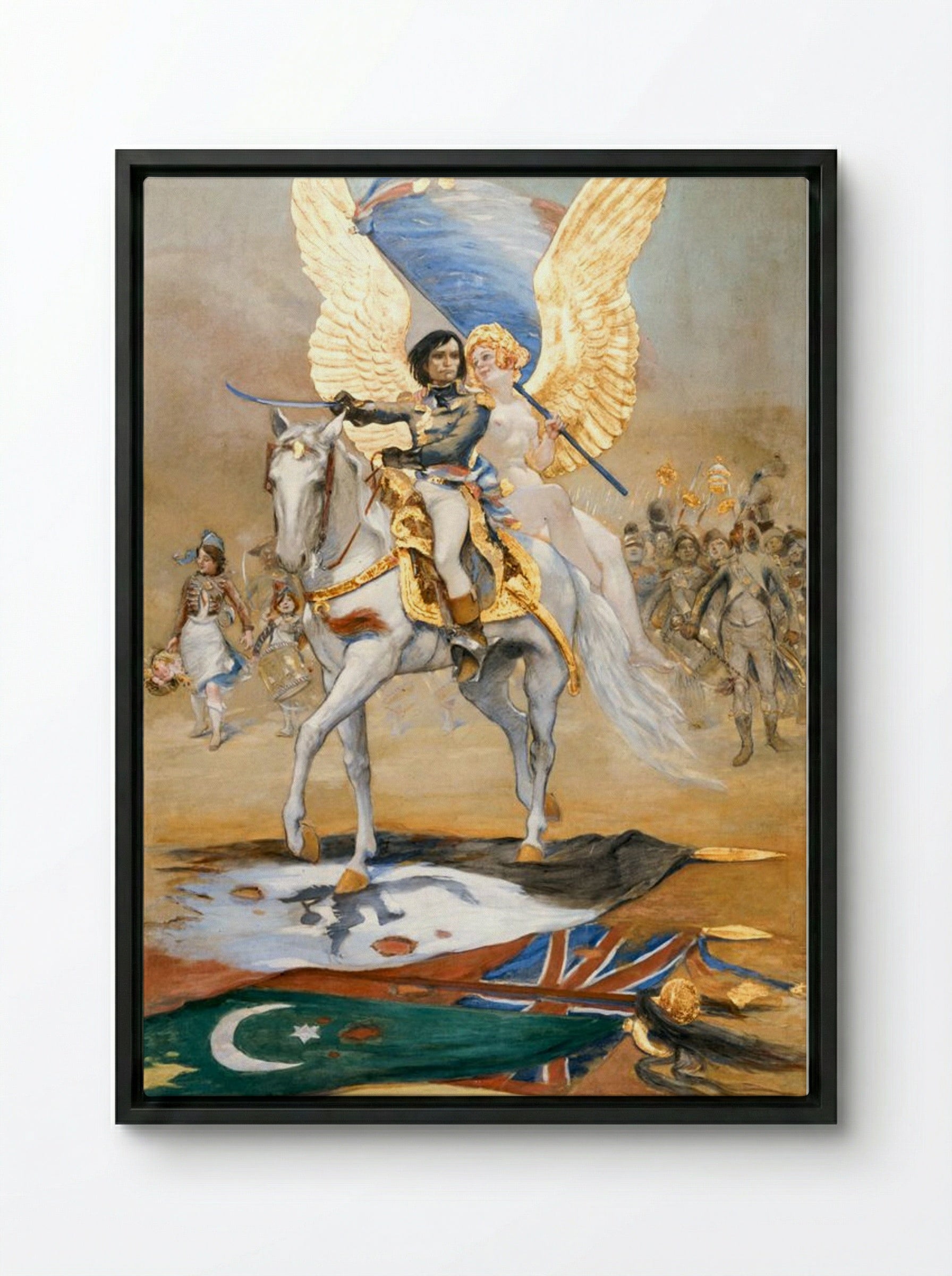 A. Bonaparte - Adolphe Willette - Framed Canvas Black