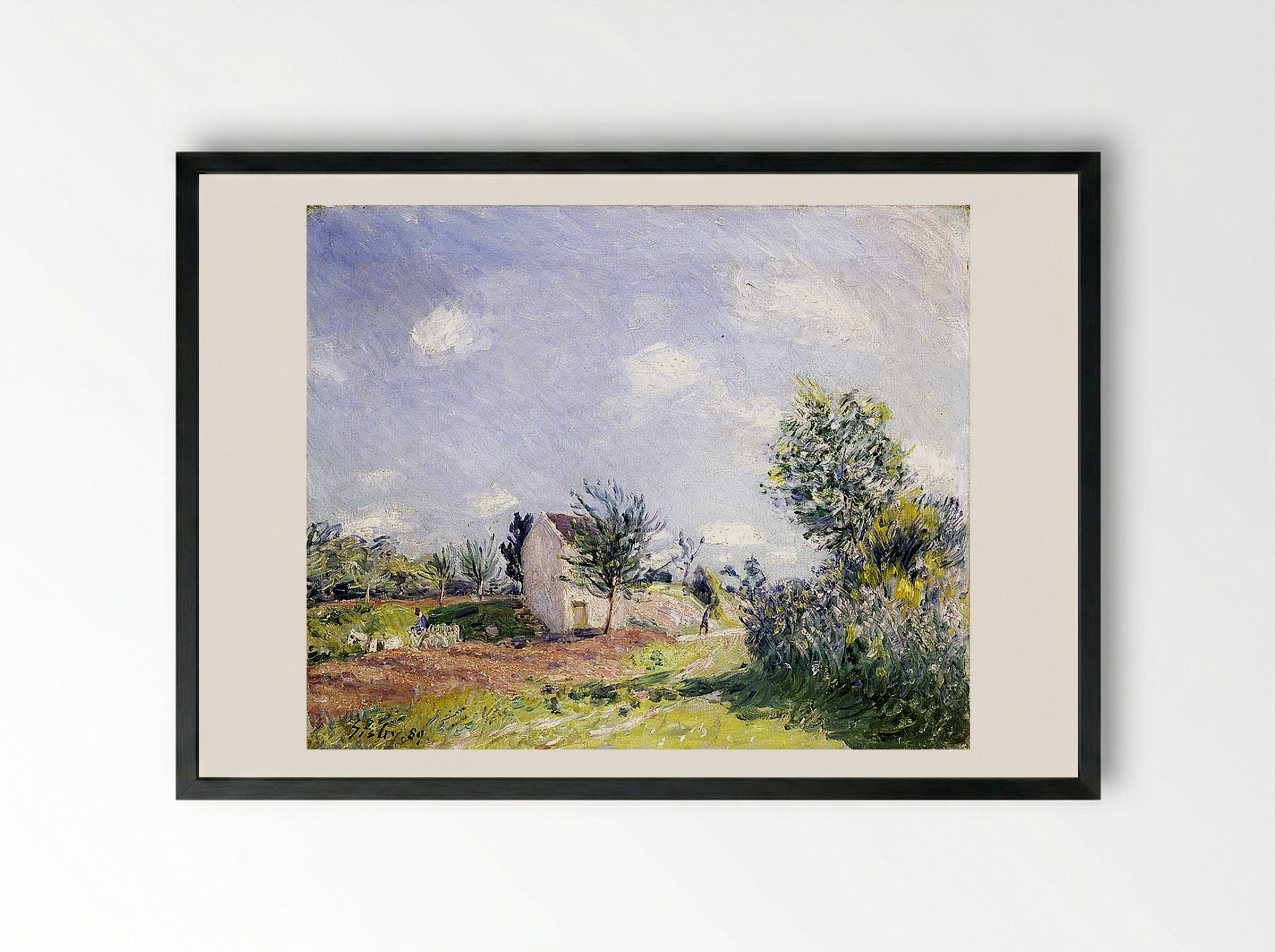 Springtime - Alfred Sisley - Framed Print Black