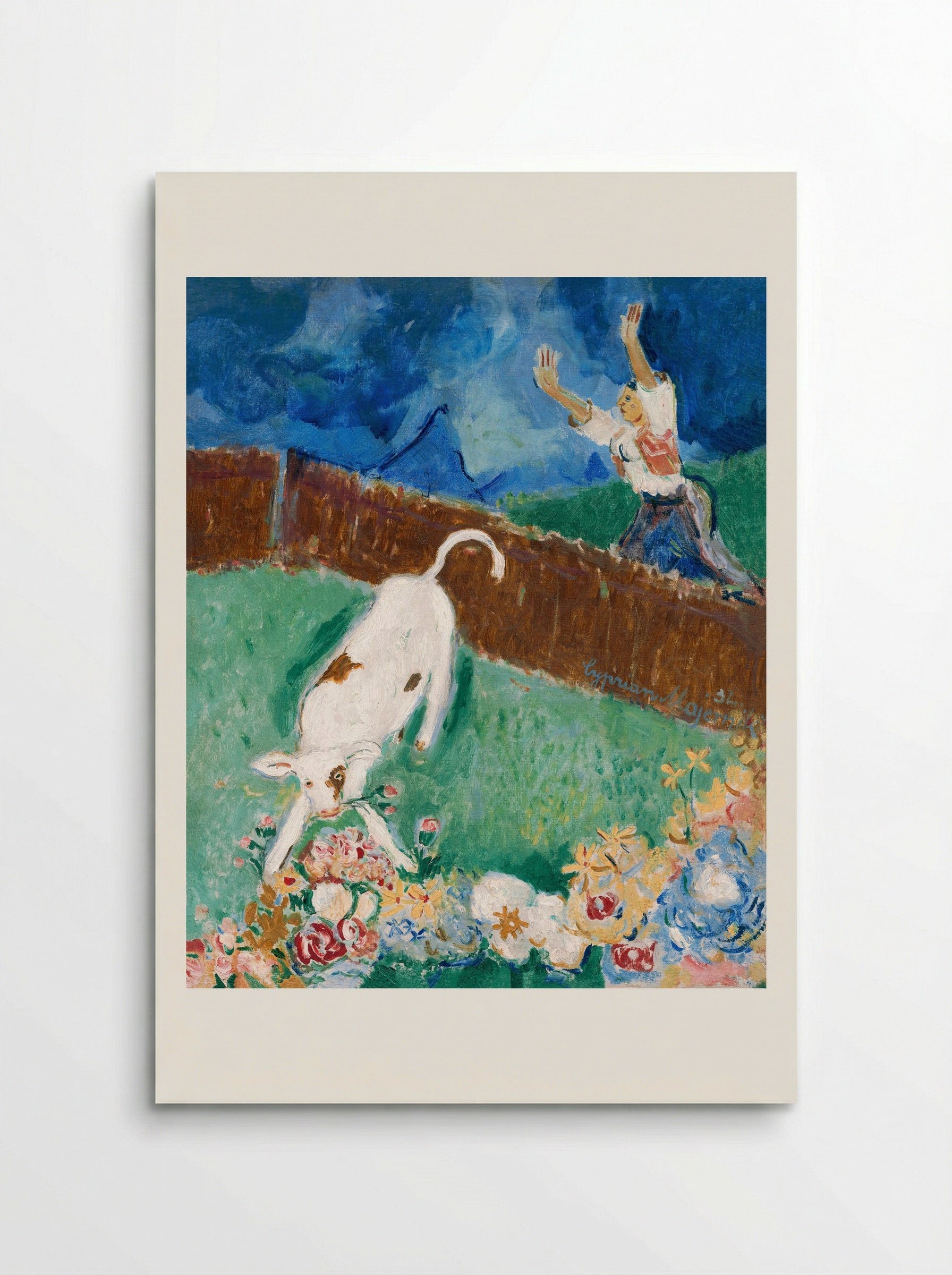 Calf in a Meadow - Cyprián Majerník - Poster