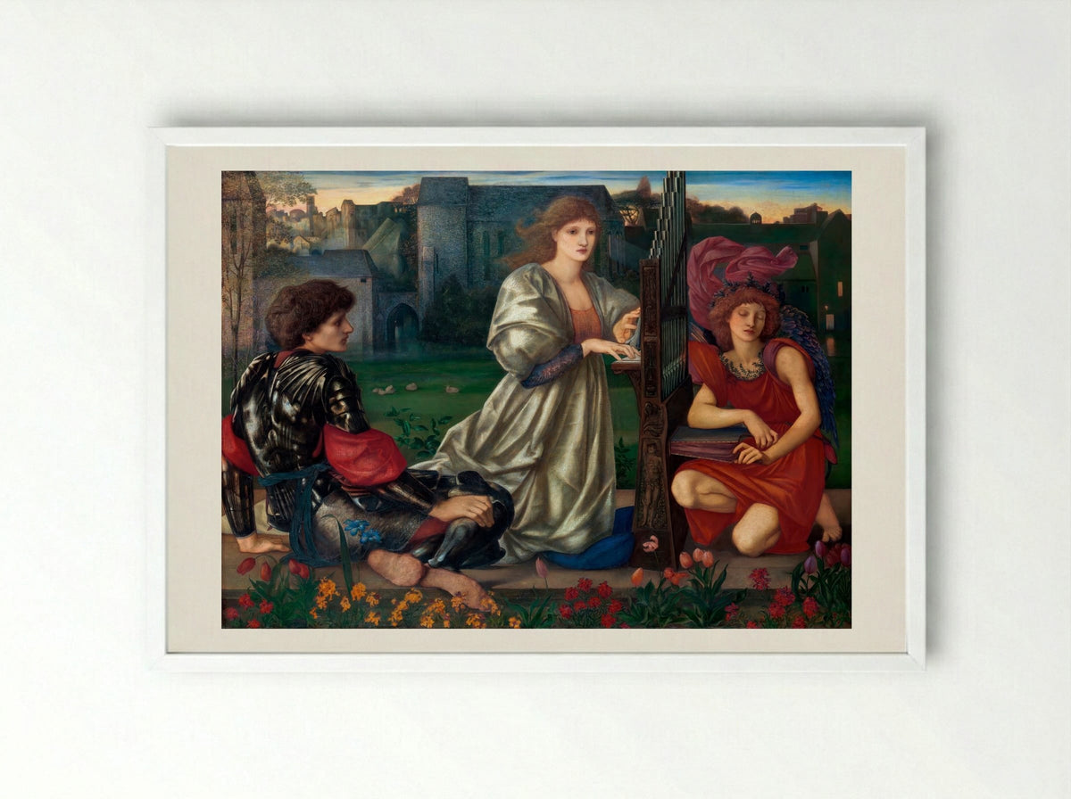 The Love Song - Edward Burne-Jones - Framed Print White