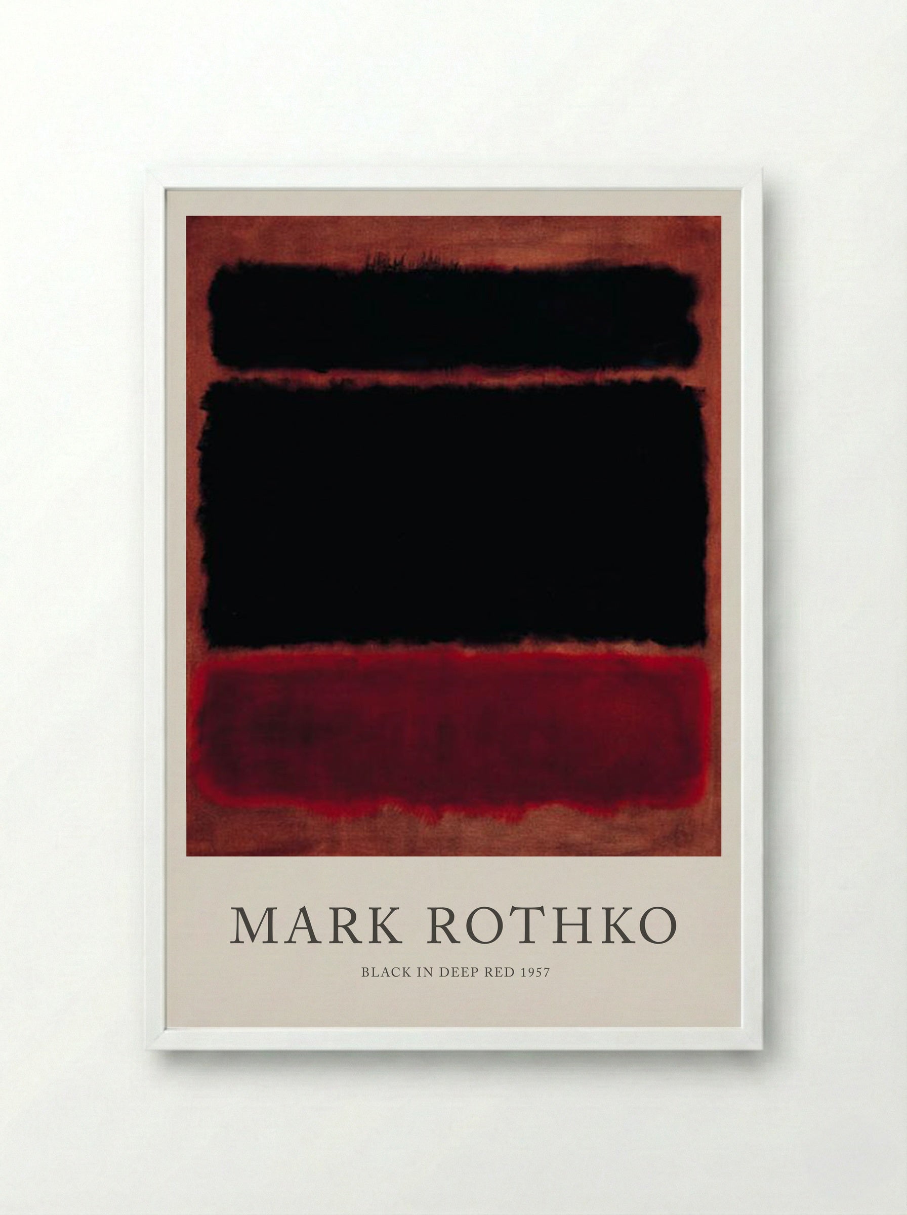 Black in Deep Red - Mark Rothko - Framed Print White
