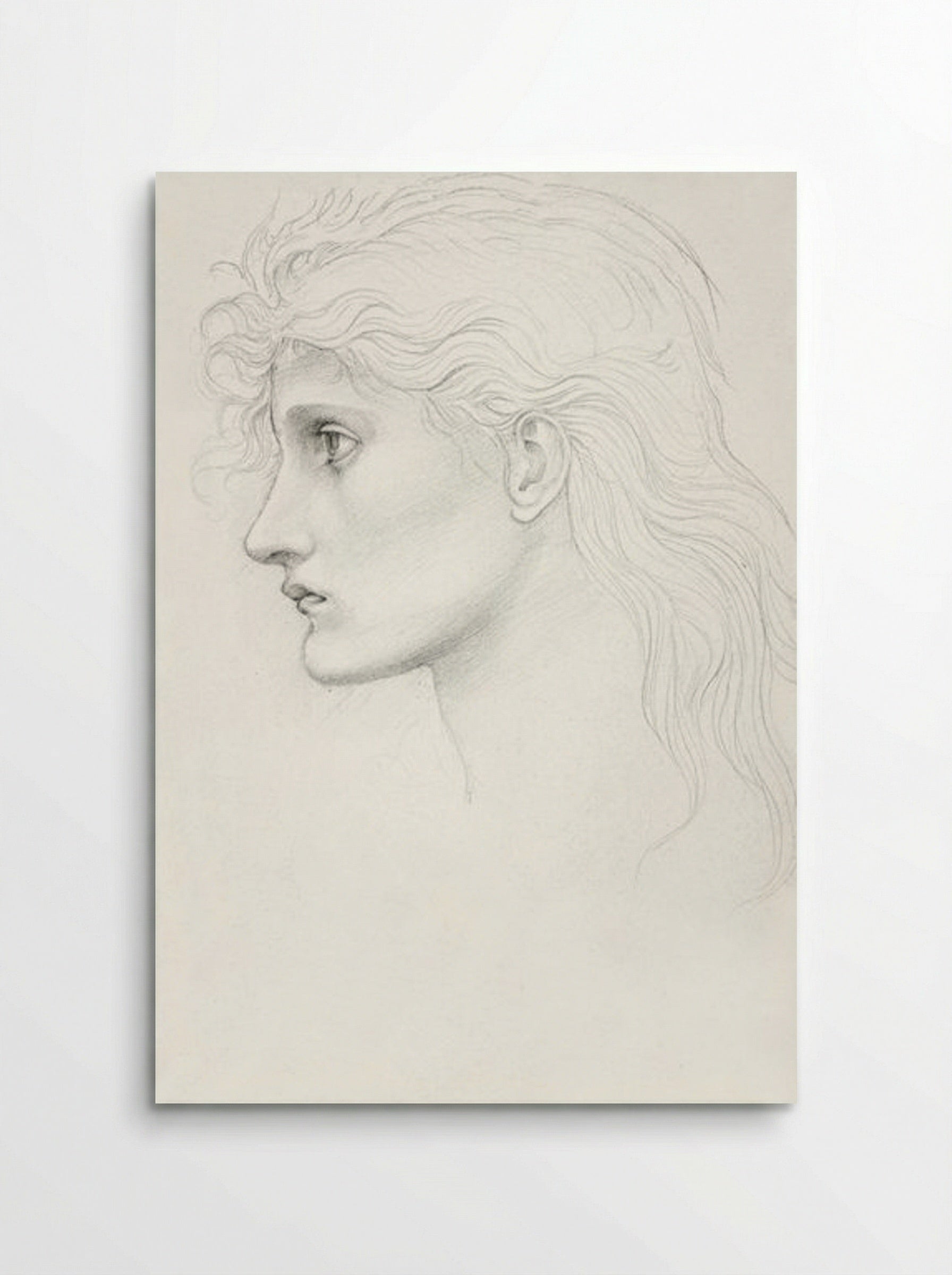 Head of Girl Facing Left - Edward Burne-Jones - Poster