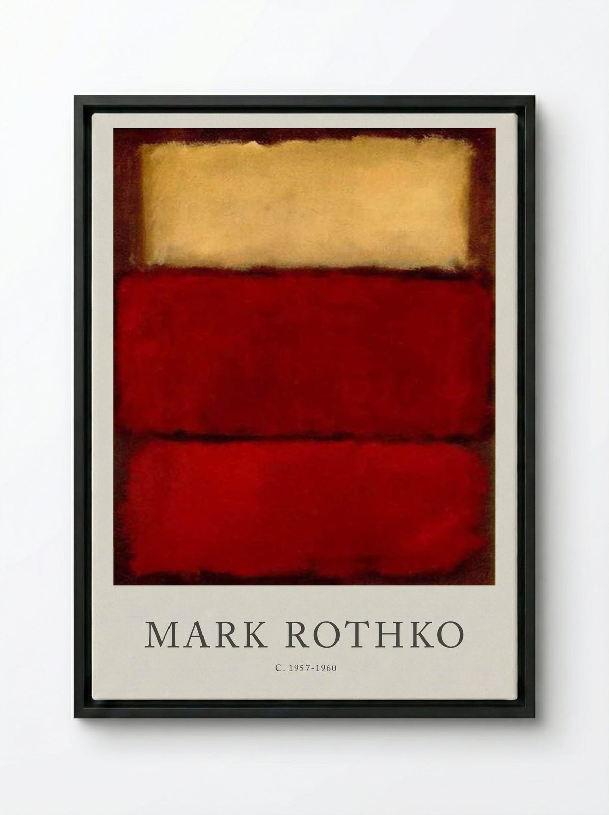 Untitled (Three Rectangles) - Mark Rothko - Framed Canvas Black