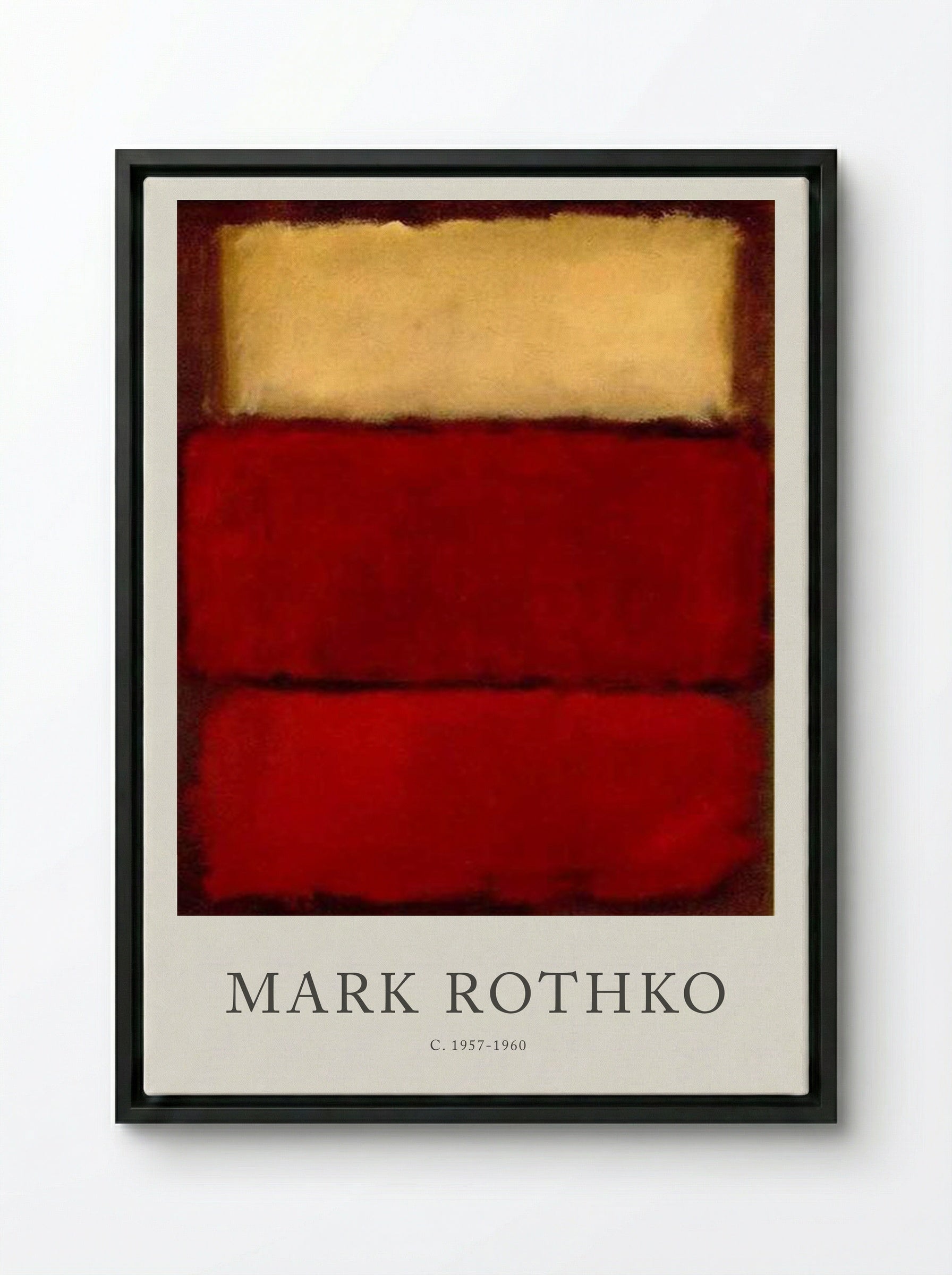 Untitled (Three Rectangles) - Mark Rothko - Framed Canvas Black