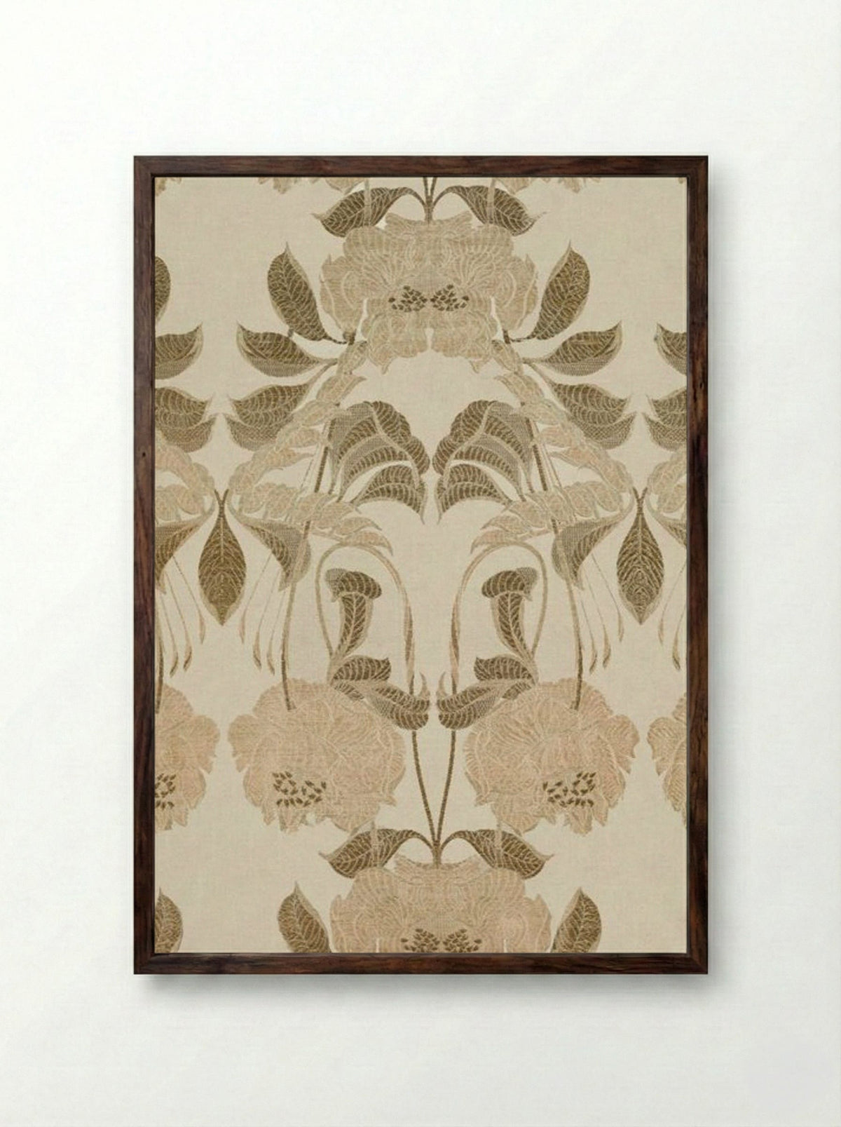 Silk with Art Nouveau Design - Georges de Feure - Framed Print Dark Wood