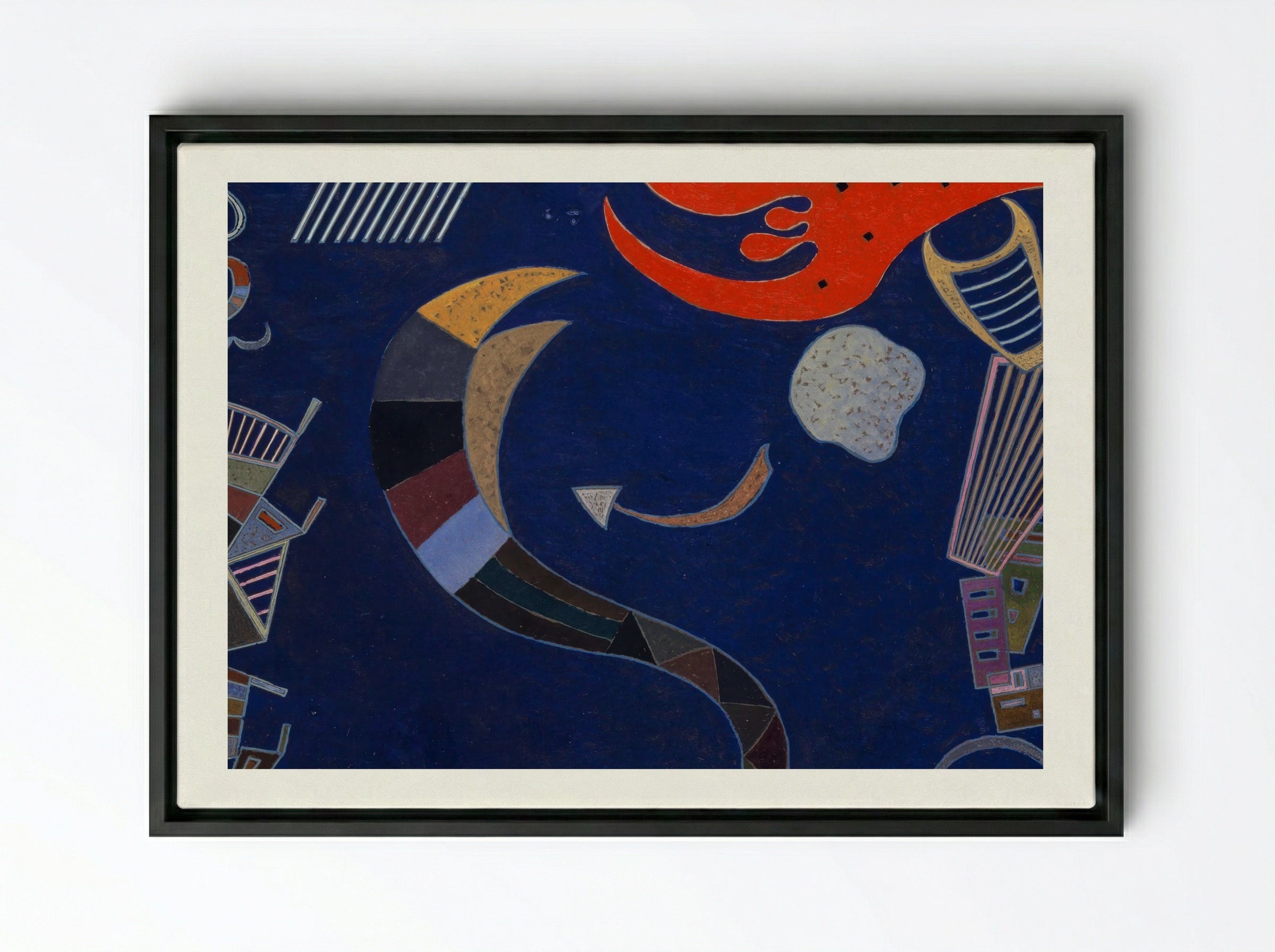 La flèche - Wassily Kandinsky - Framed Canvas Black